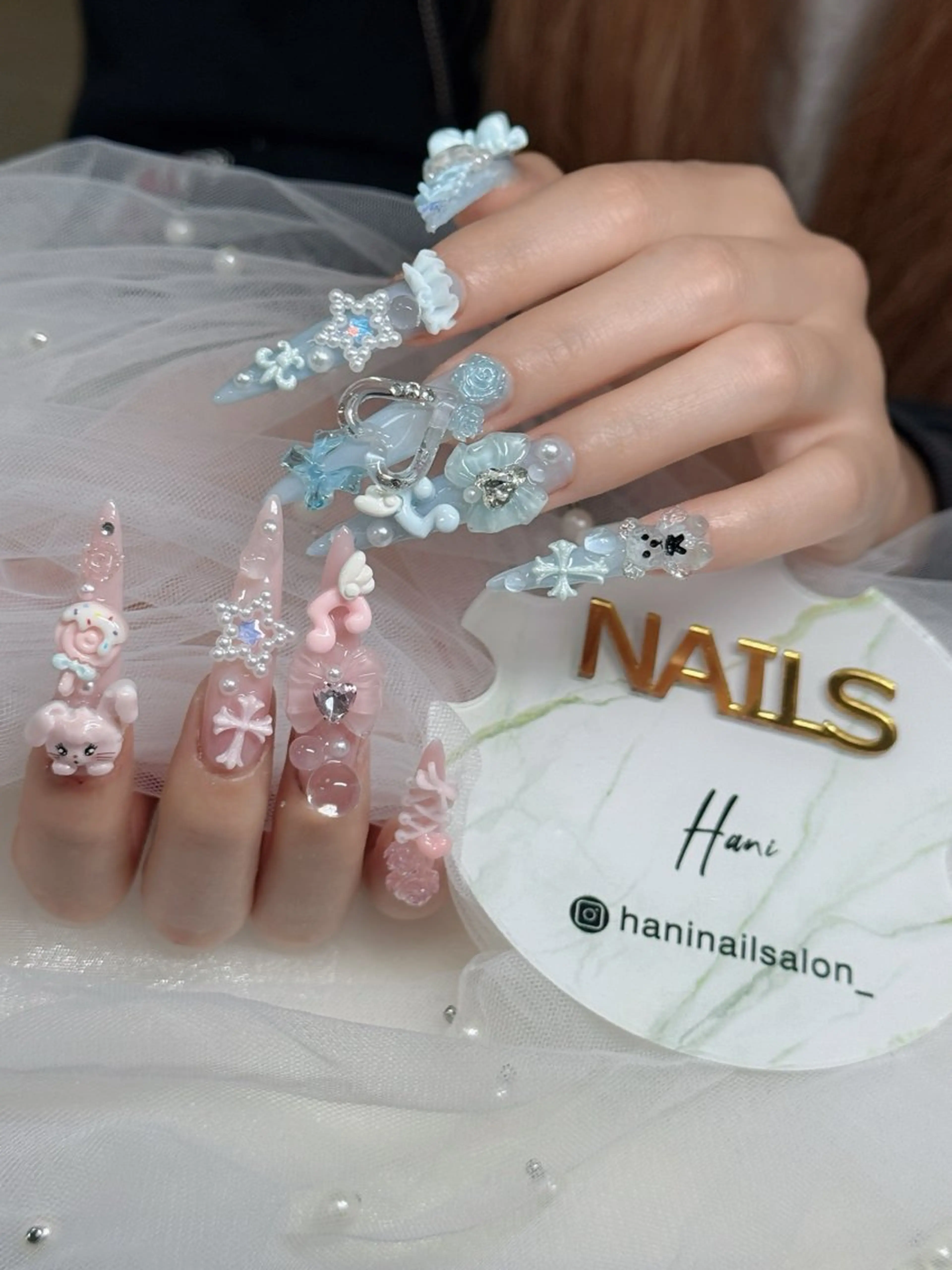 ネイル フットネイル フレンチネイル グラデーション 韓国ネイル ロングネイル ハンドネイル Hani Nail Salonのネイルデザイン
