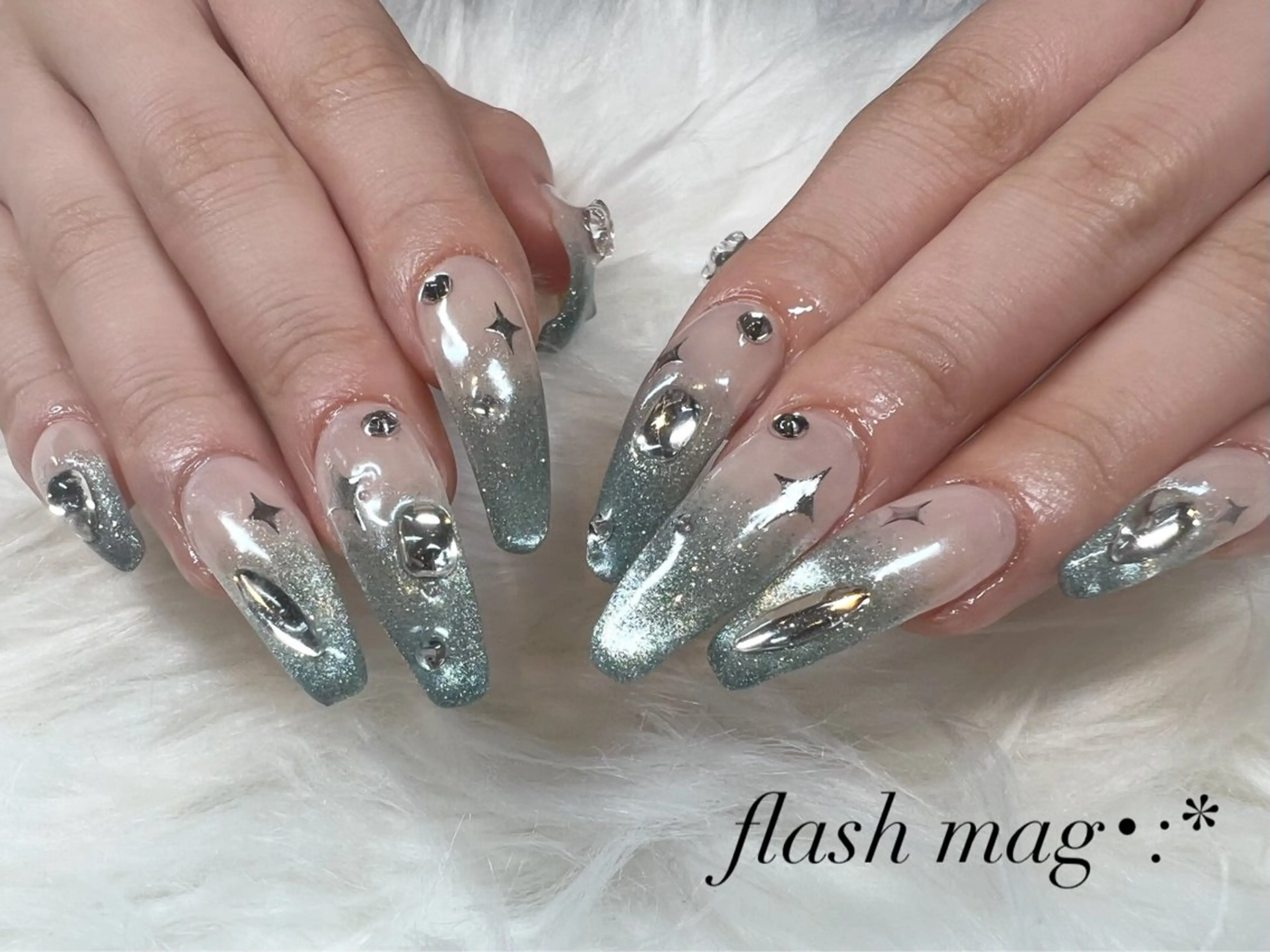 ネイル フラッシュネイル フラッシュマグ 持ち込み Bianca大名店 yonekuraのネイルデザイン