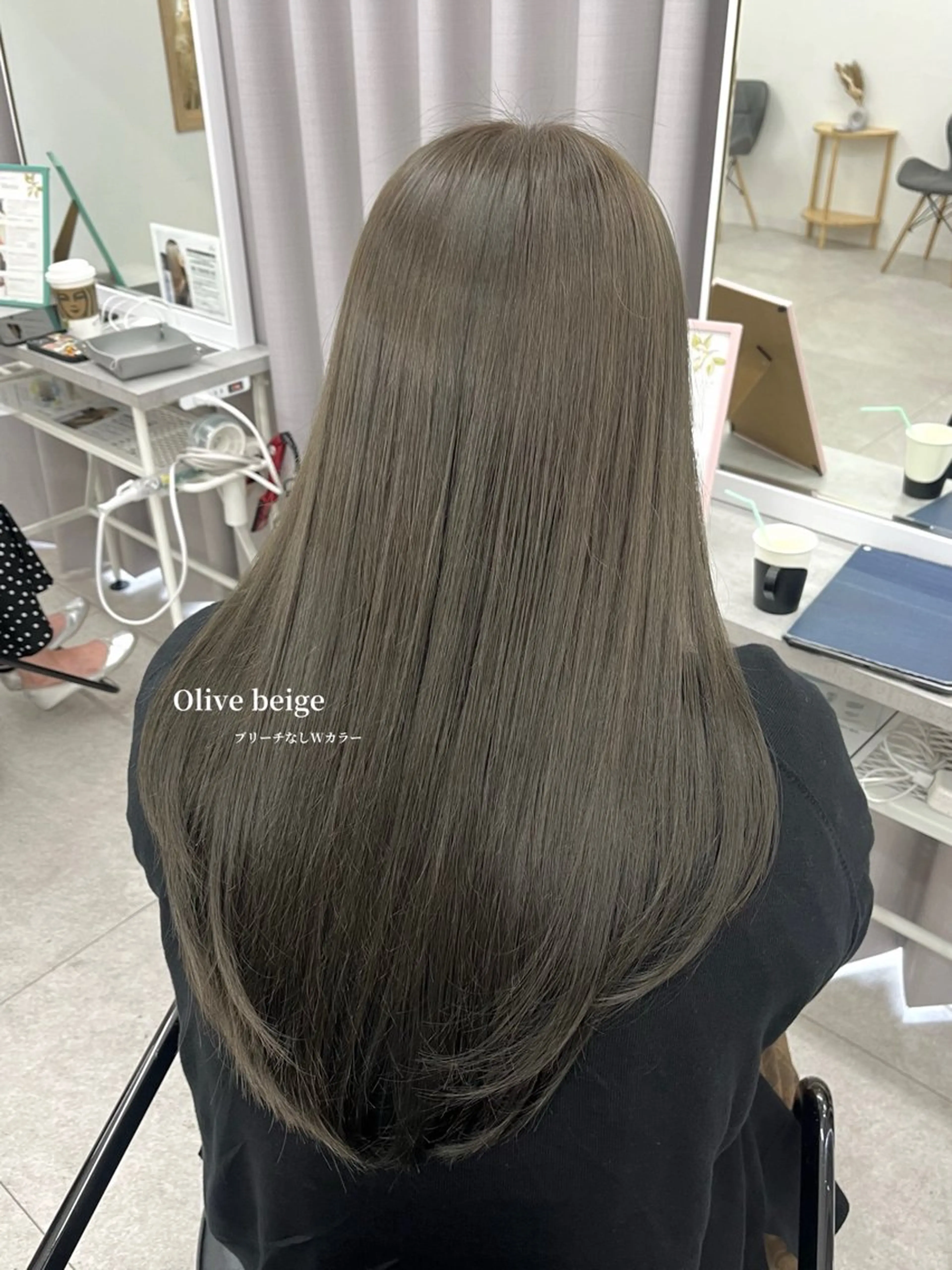 ロング カラー 柔らかオリーブ🌿 HIMARI🌻のヘアスタイル