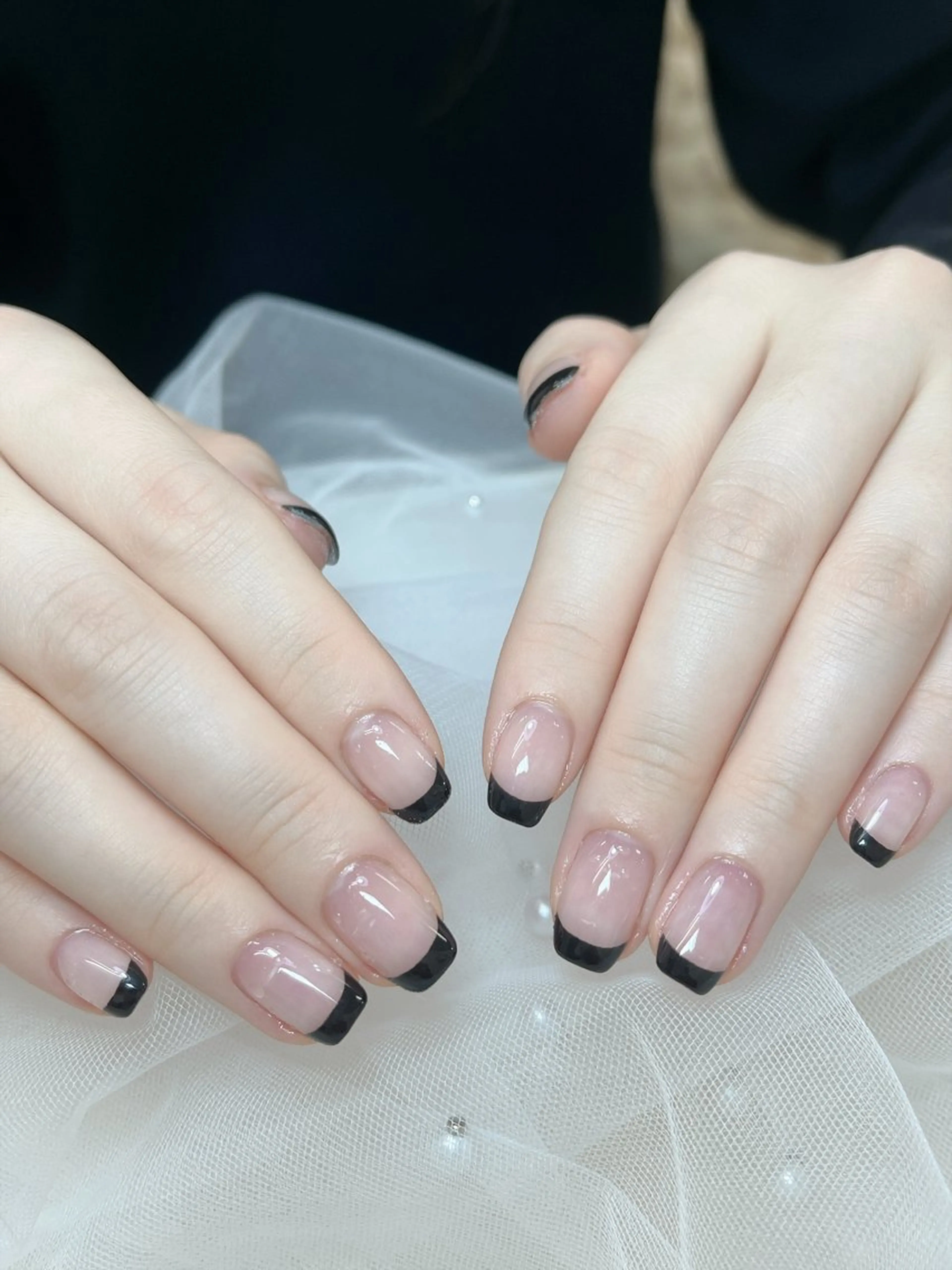 ネイル チークネイル フレンチネイル グラデーション 氷ネイル・うるうるネイル キラキラネイル ハンドネイル DUO   MI nail salonのネイルデザイン