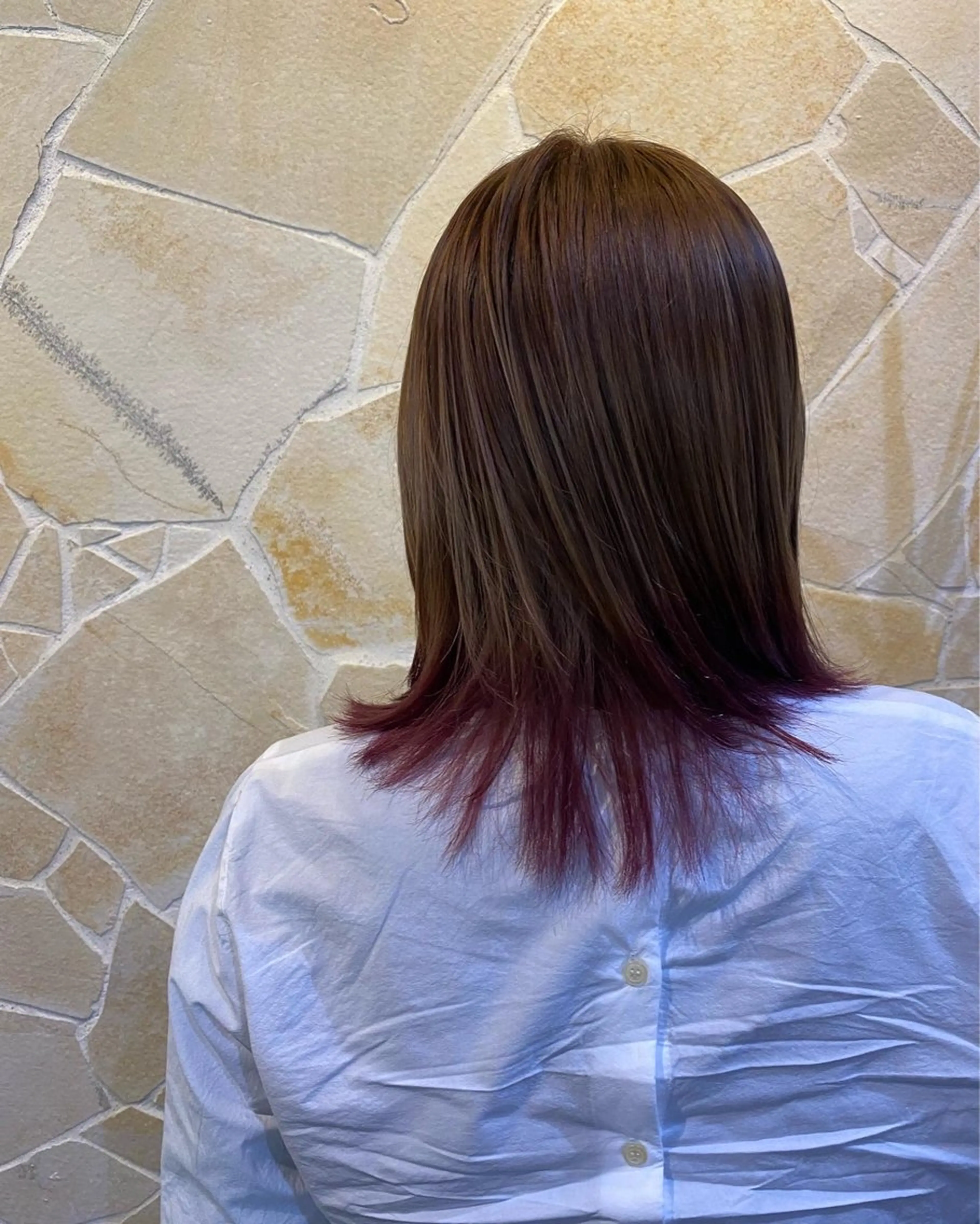 セミロング ハイライト ヘアカラー and Artのヘアスタイル