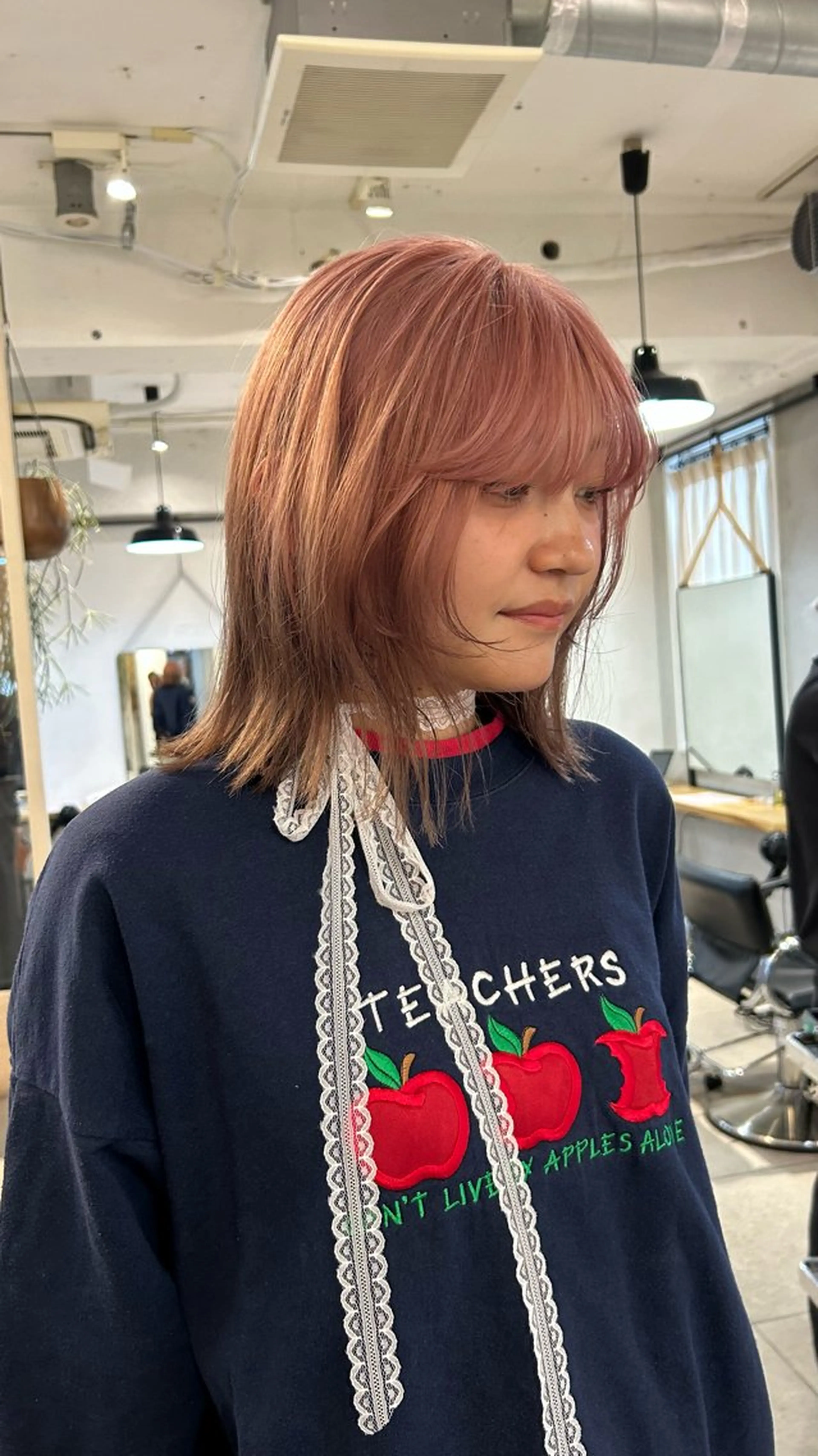 ミディアム カラー カット ヘアカラー トリートメント じゅわっと暖色カラー 🍊Moemiのヘアスタイル