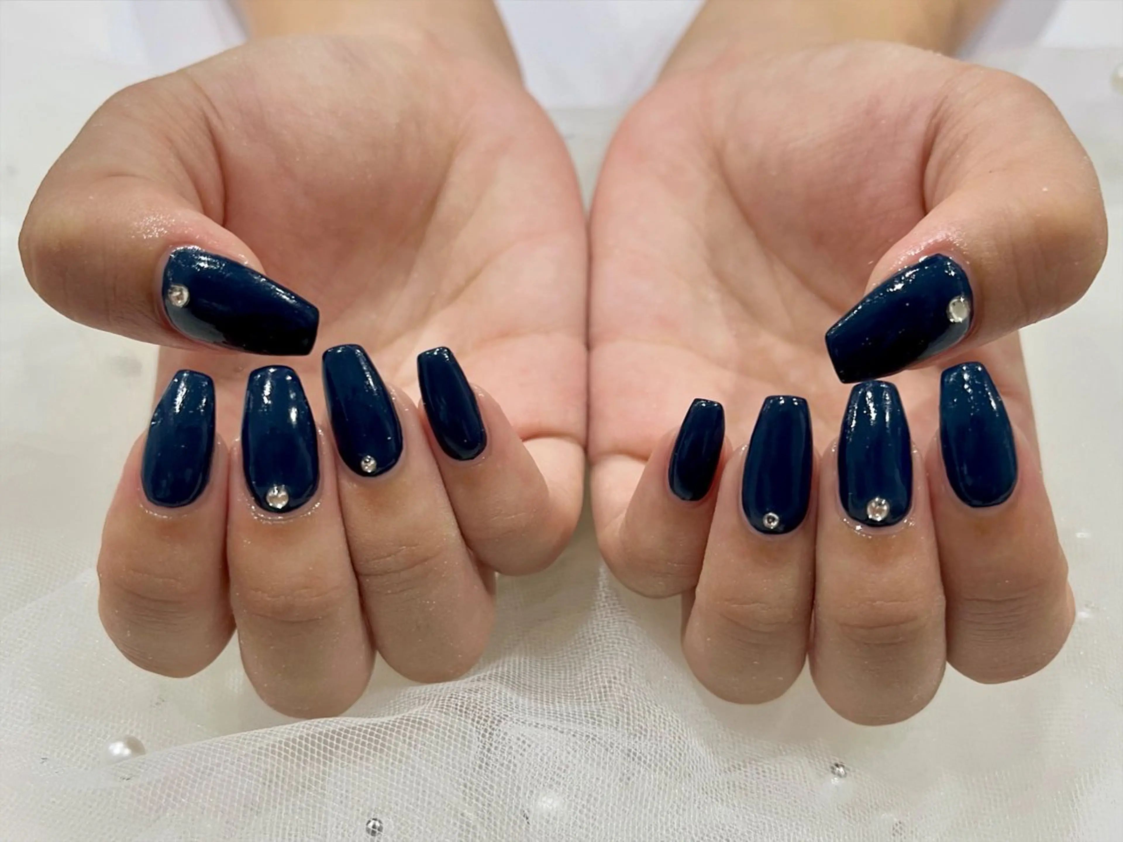 ネイル ネイビー ハンドネイル Nail salon Cielel⟡Ayaのネイルデザイン