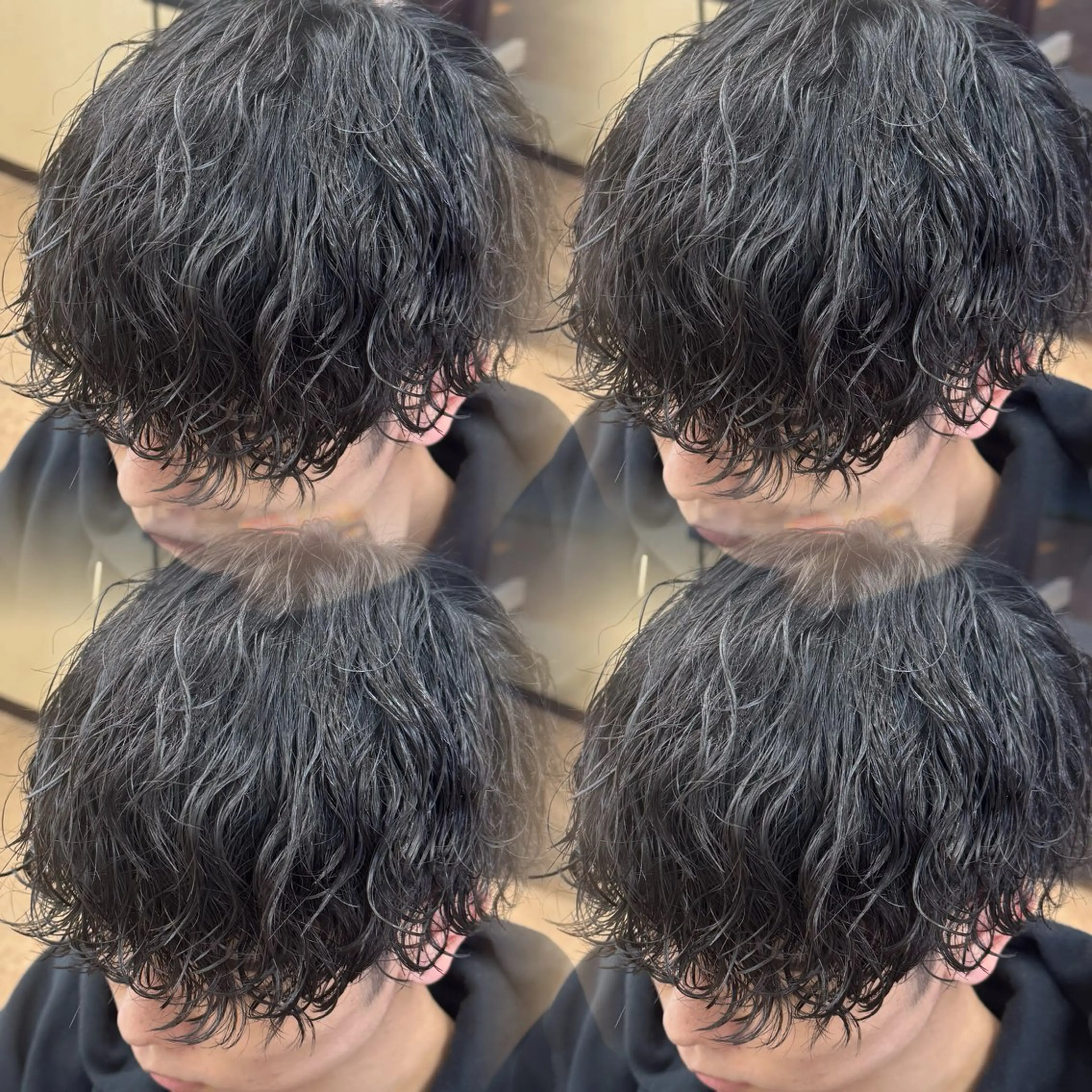 ミディアム メンズ 波巻きパーマ カット パーマ 焼津メンズパーマ特化 大石雄生のヘアスタイル