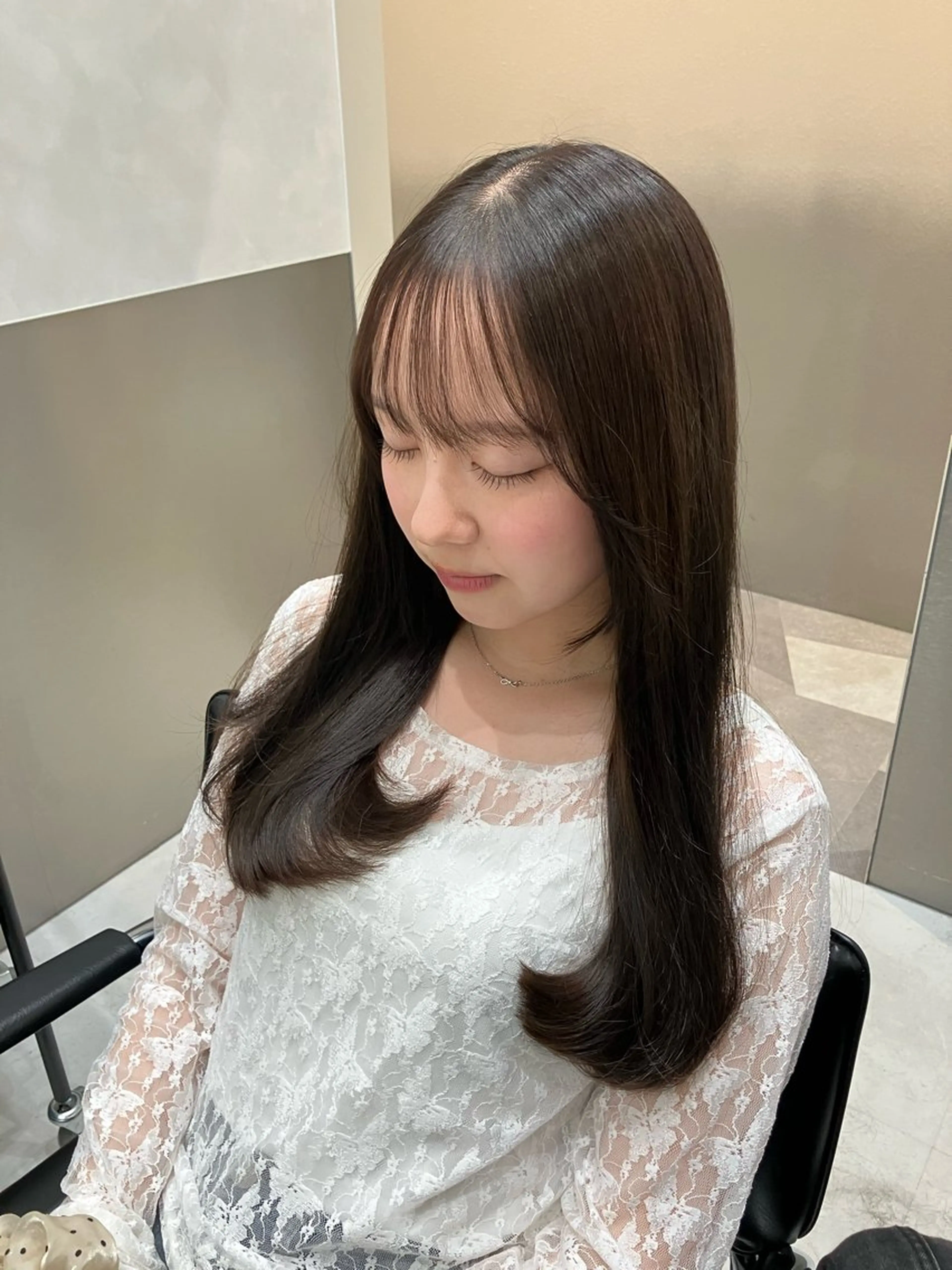 ロング カラー カット ヘアカラー トリートメント 💖ブリーチなし透明 感💖ASAHIのヘアスタイル