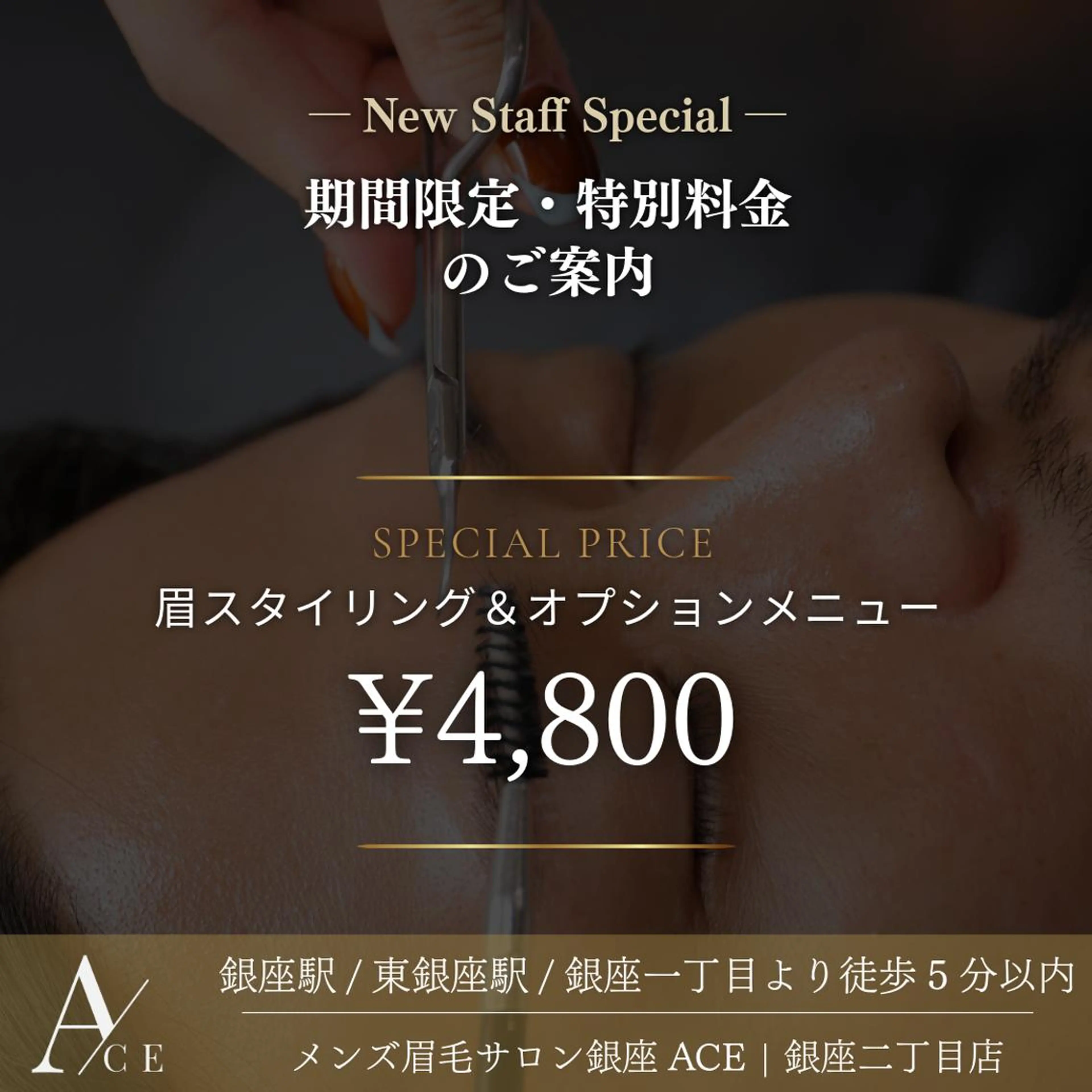 アイブロウ メンズ ワックス脱毛 眉カット その他(アイブロウ) 銀座ACE 水川の眉毛・アイブロウイメージ