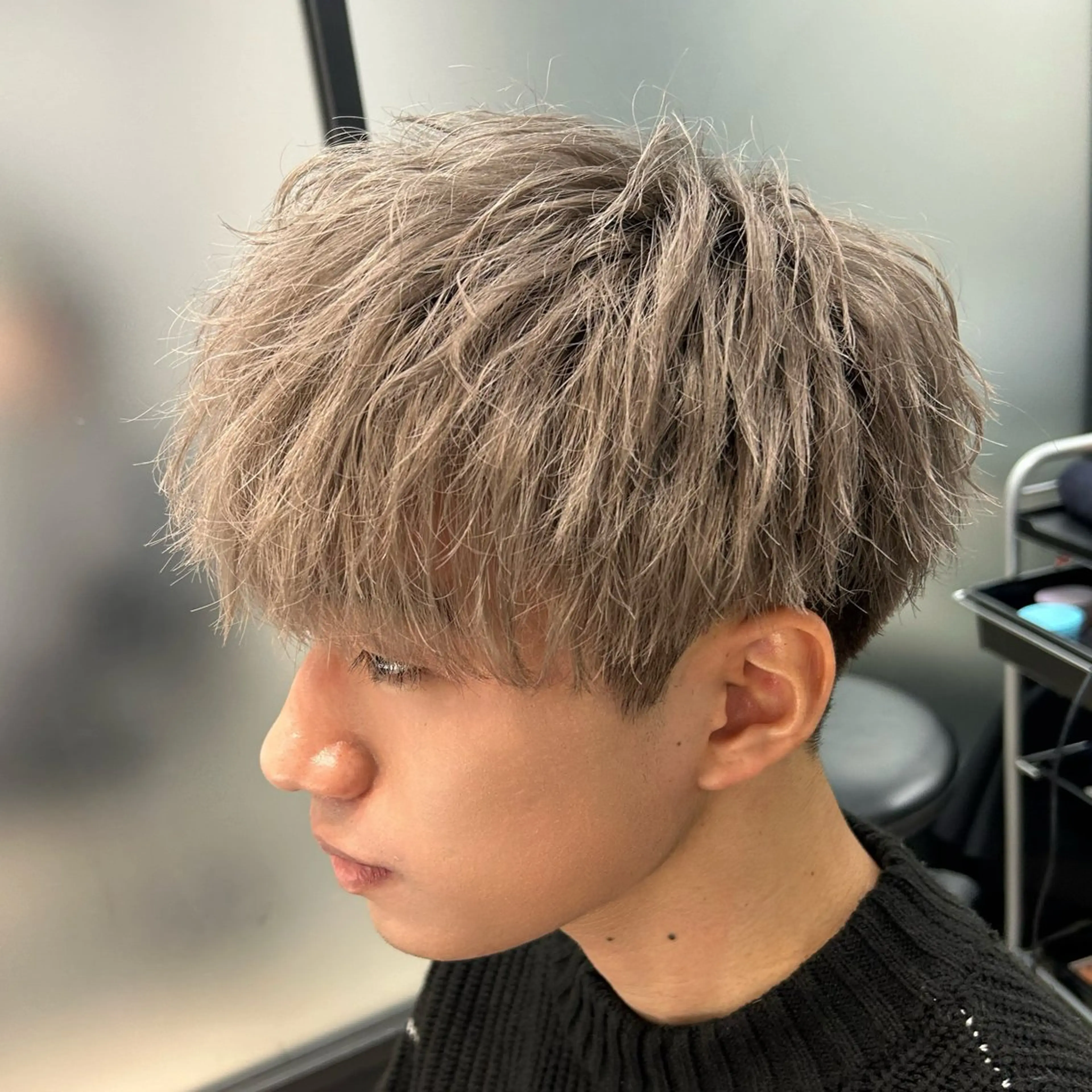 カラー メンズ マッシュ ベージュカラー ミルクティーベージュ カット ヘアカラー 渋谷メンズヘア/ 加藤優一のヘアスタイル