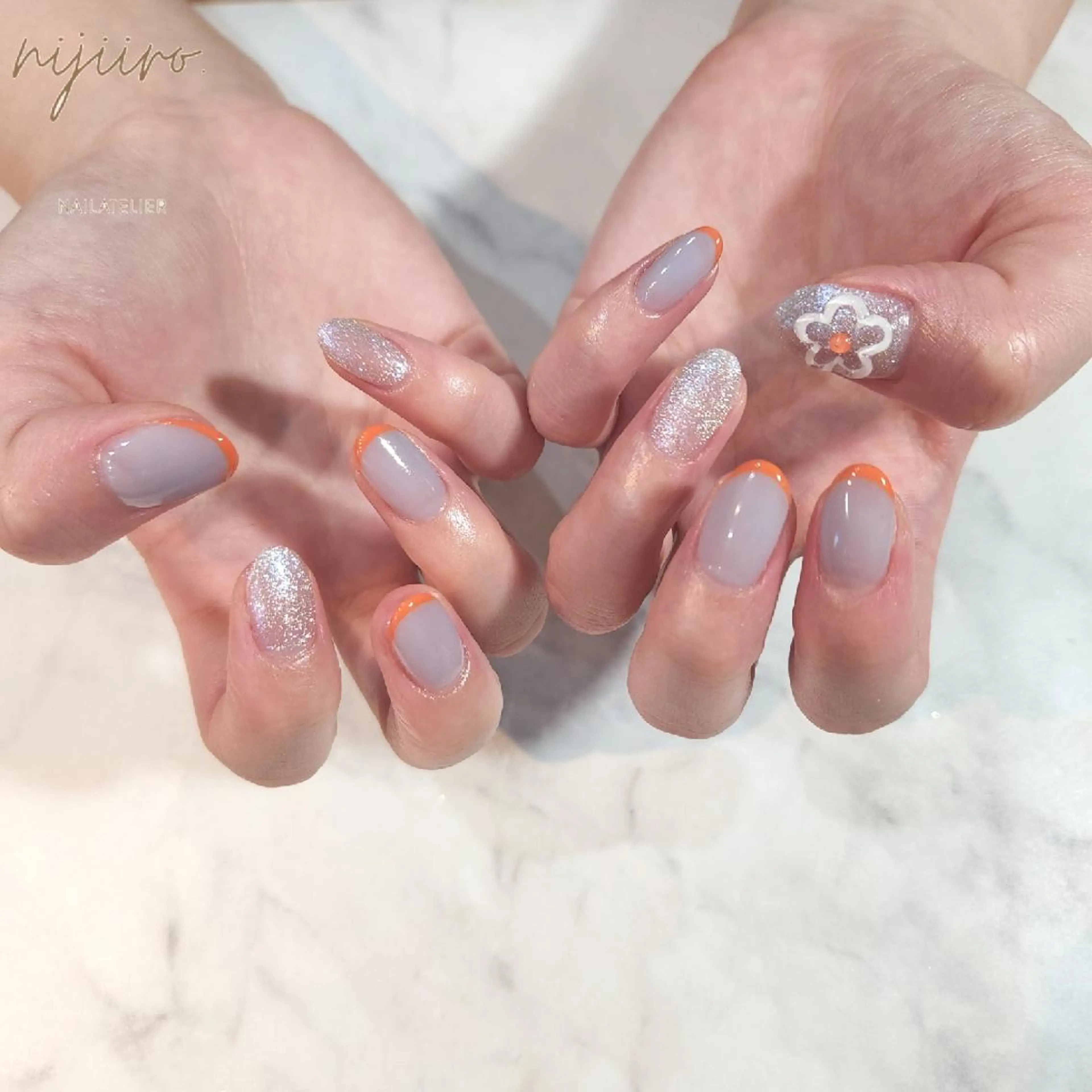 ネイル フレンチネイル ぷっくりネイル ハンドネイル nijiiro🌈 サトウのネイルデザイン