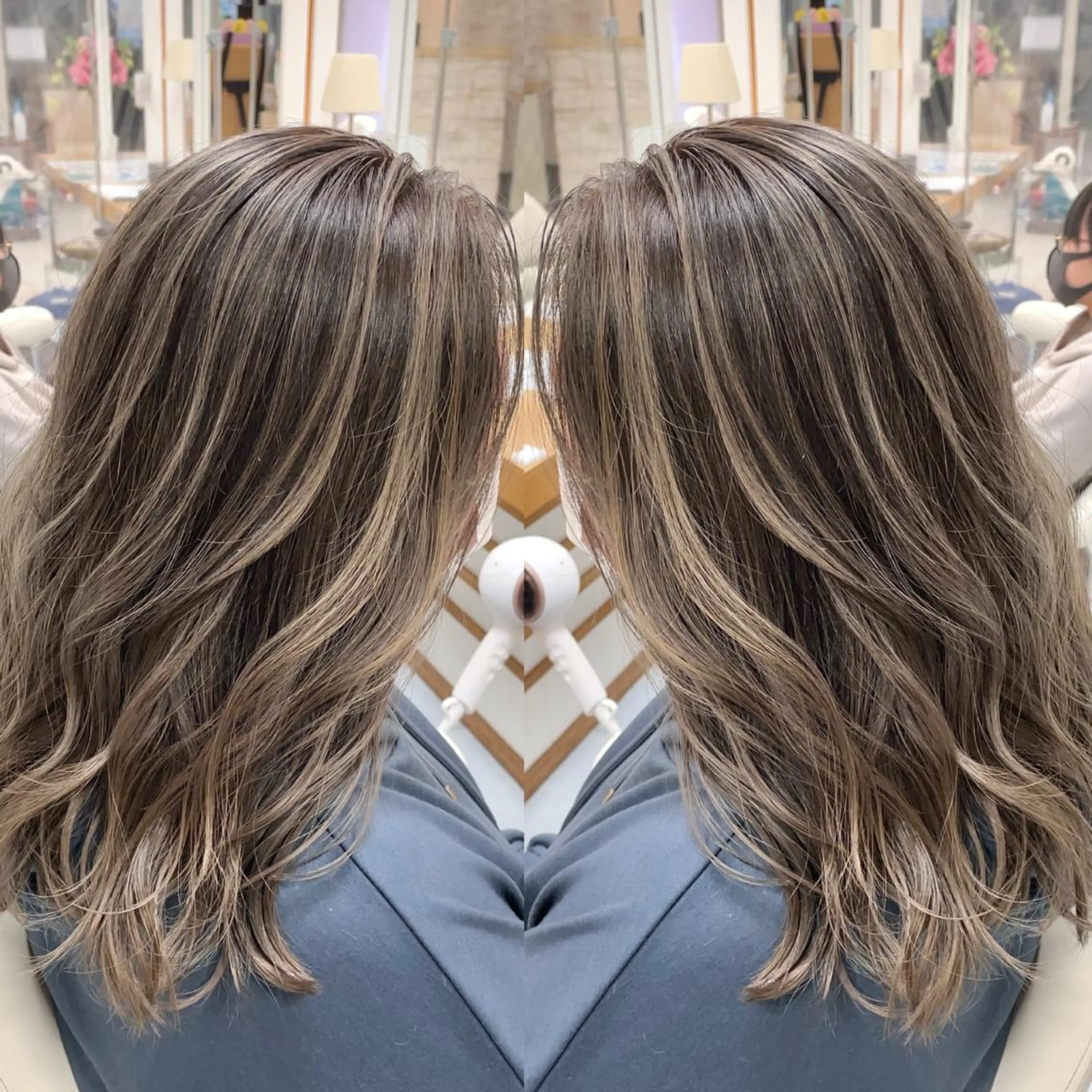 セミロング カラー カット ヘアカラー トリートメント 縮毛/レイヤー 韓国/橋口のヘアスタイル