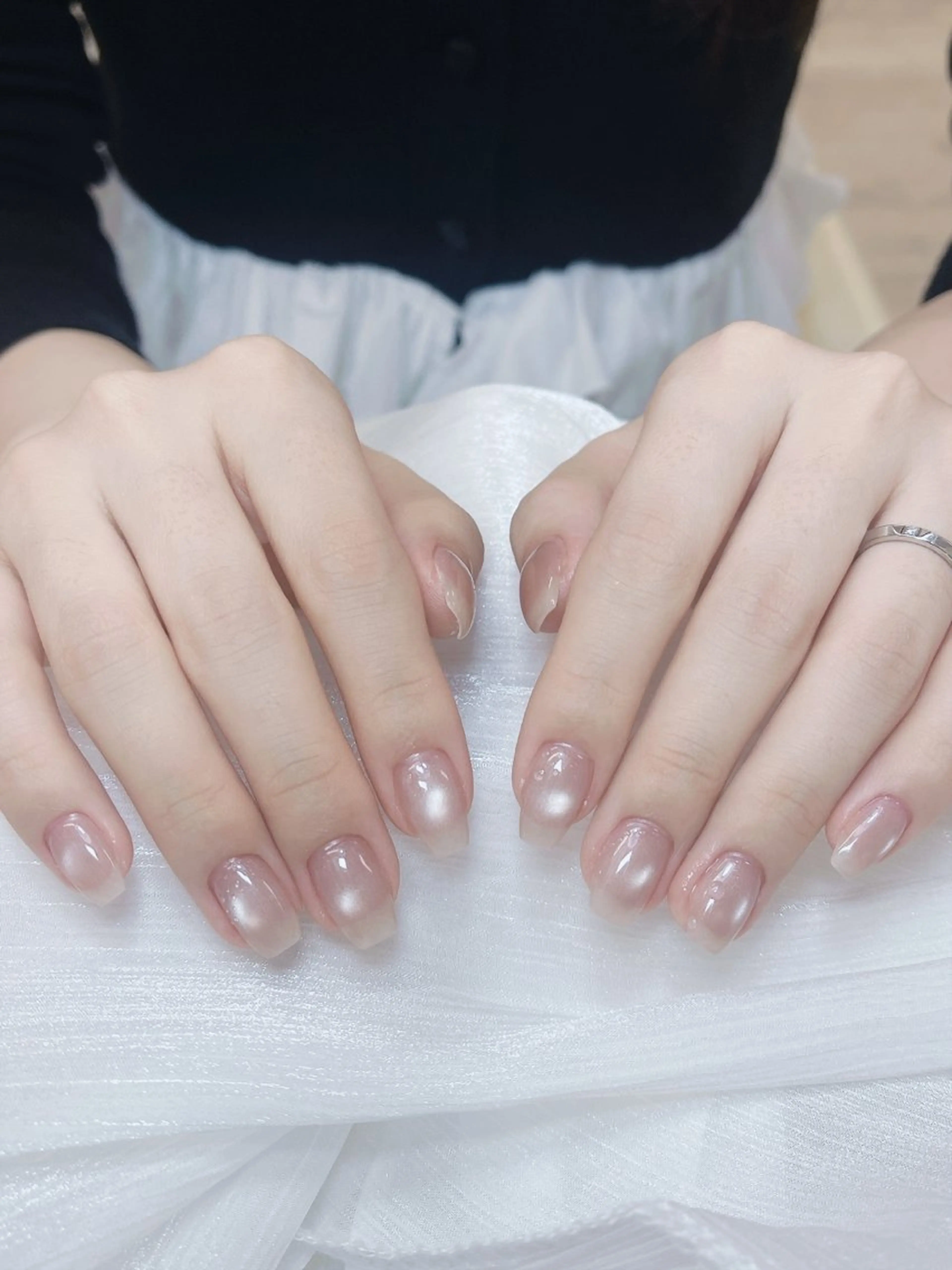 ネイル チークネイル 成人式 フレンチネイル グラデーション 氷ネイル・うるうるネイル ハンドネイル DUO   MI nail salonのネイルデザイン
