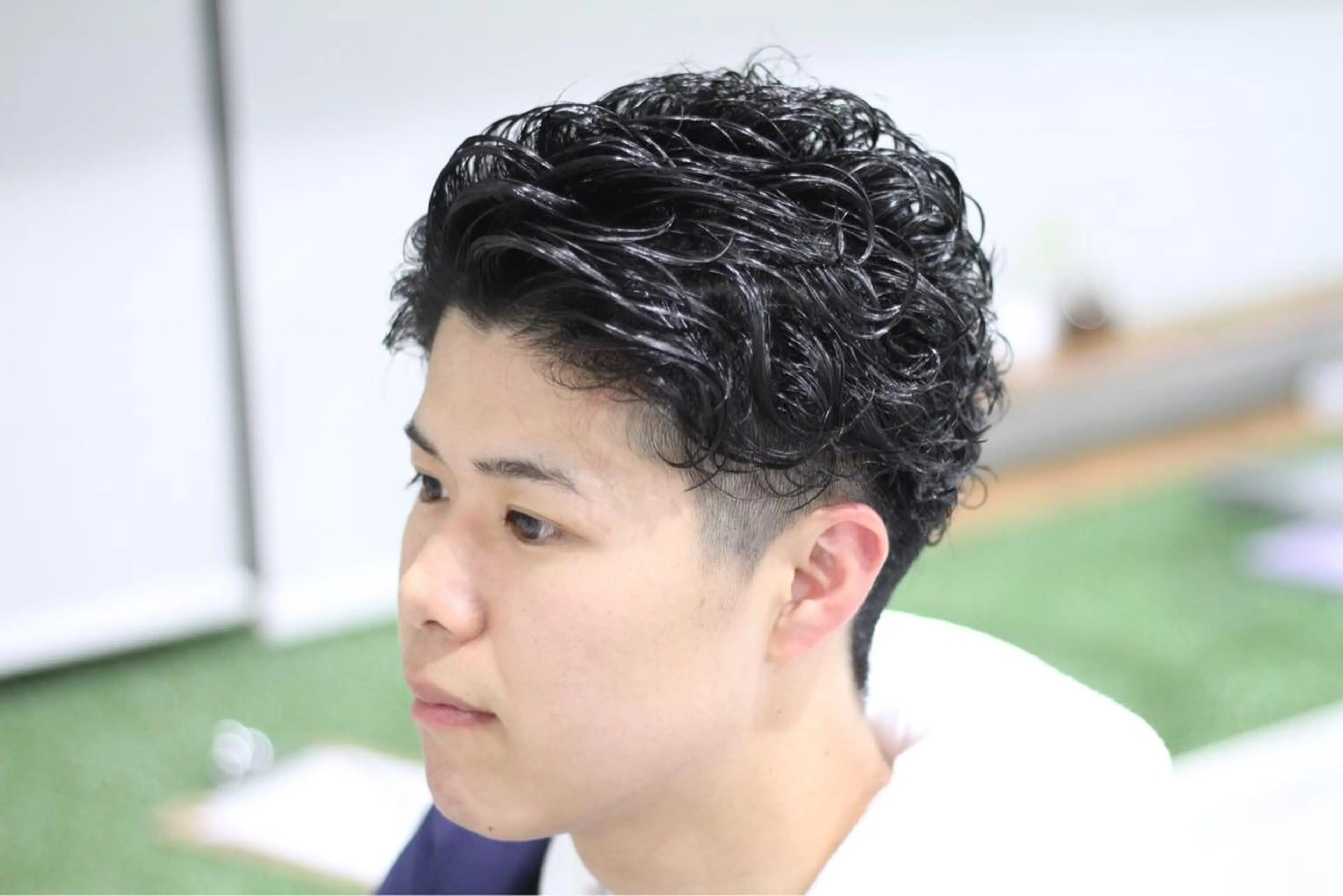 ショート パーマ メンズ メンズパーマ ツーブロック 矢島 真樹のヘアスタイル