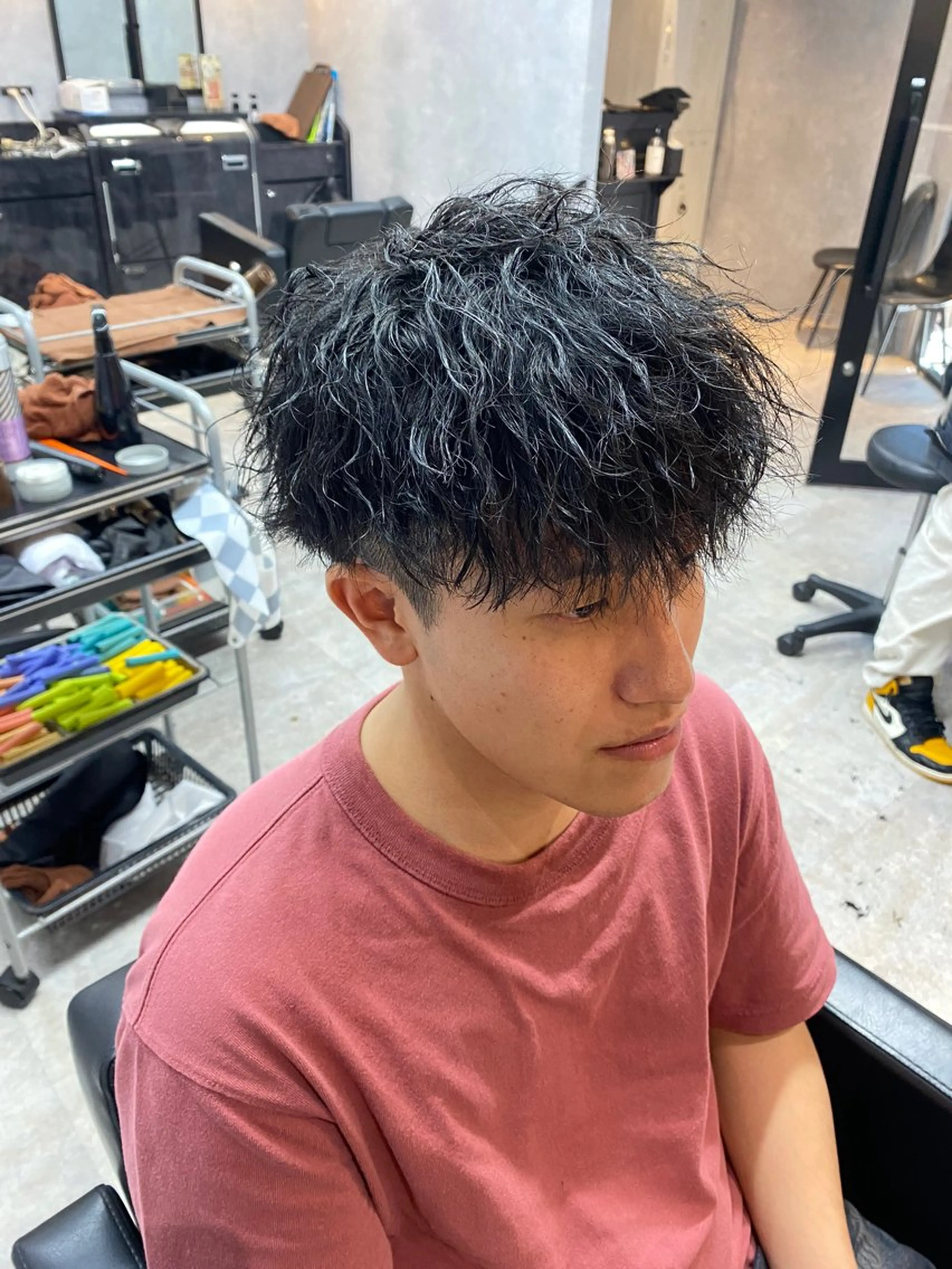 ショート パーマ メンズ メンズパーマ ツイストスパイラルパーマ 波巻きパーマ スパイラルパーマ ツイストスパイラル/ メンズ特化/中川誠也のヘアスタイル