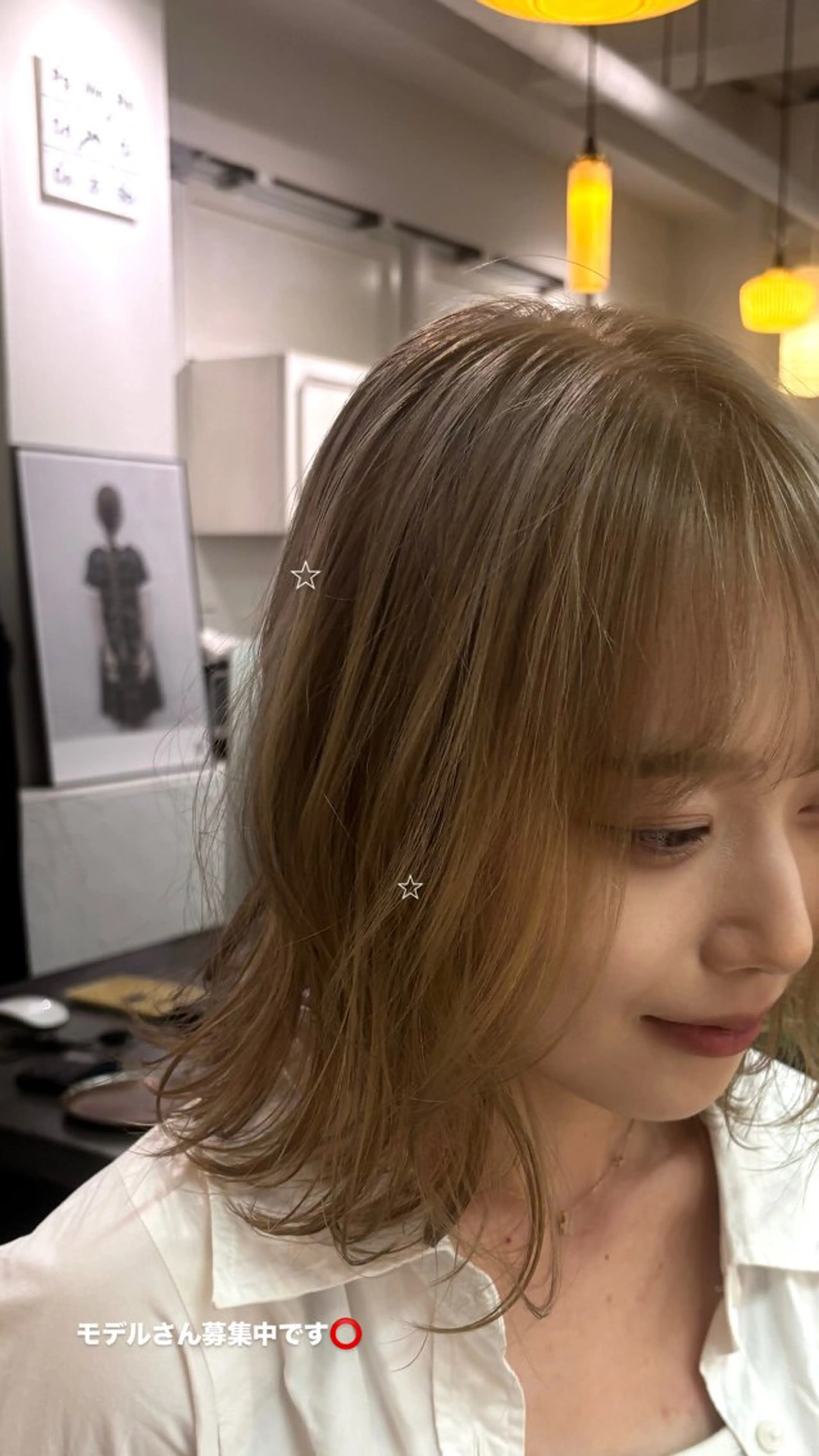 ミディアム カラー ヘアカラー ooitヨシダ ミナミのヘアスタイル