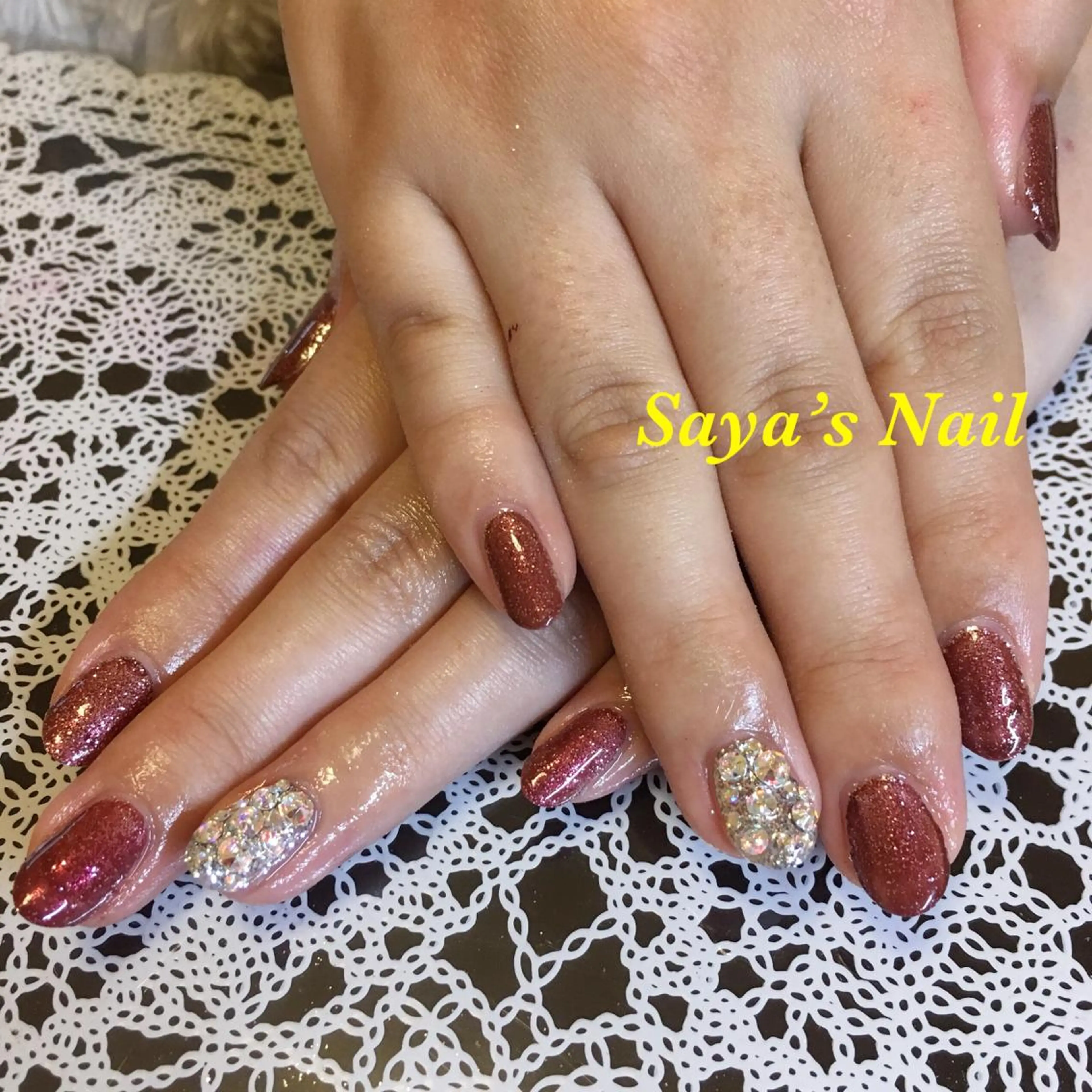 ネイル 成人式 キラキラネイル SantéNail SAYAKAのネイルデザイン