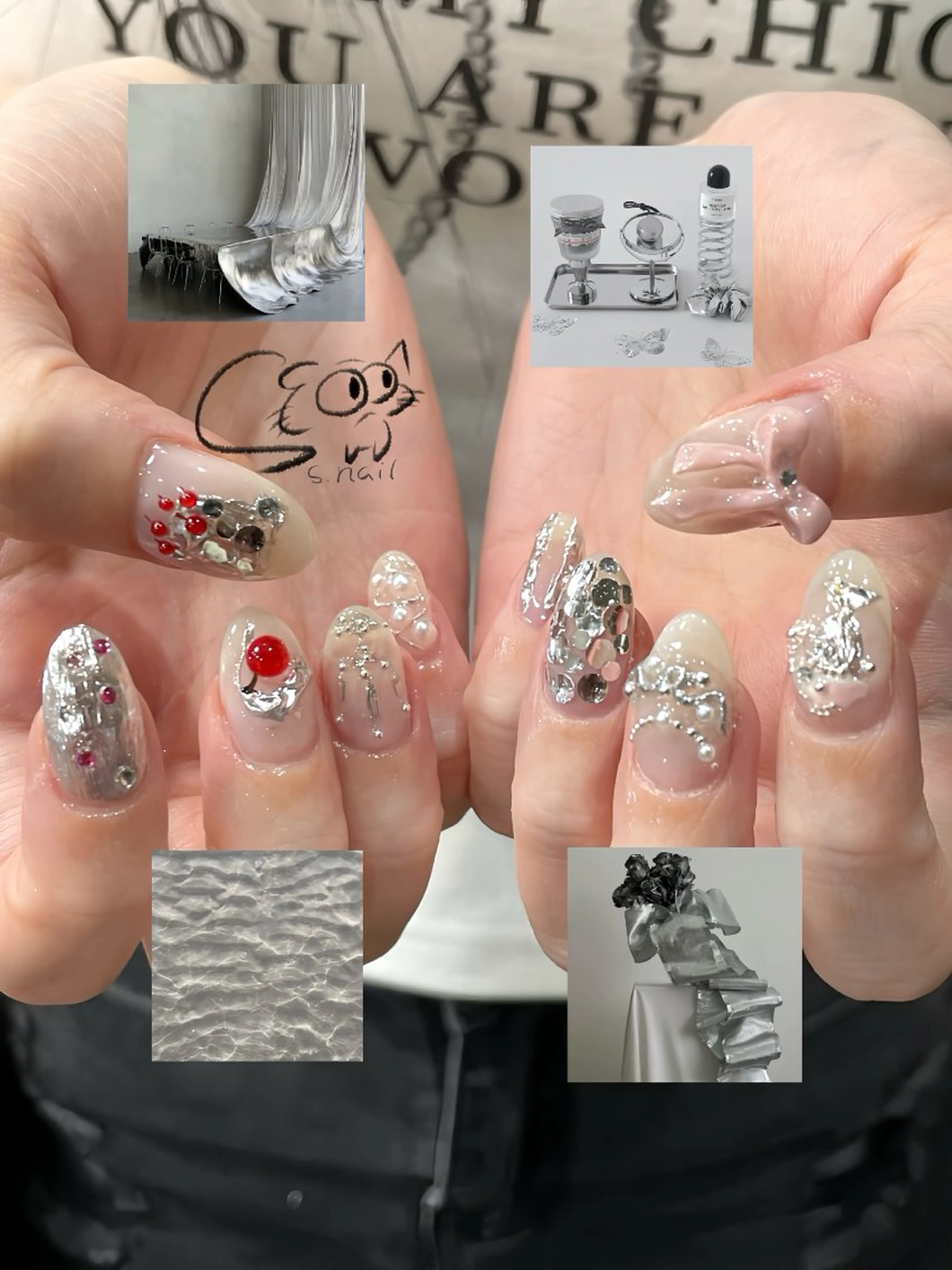 ネイル チークネイル フレンチネイル グラデーション マグネットネイル ワンカラーネイル S.nail _のネイルデザイン
