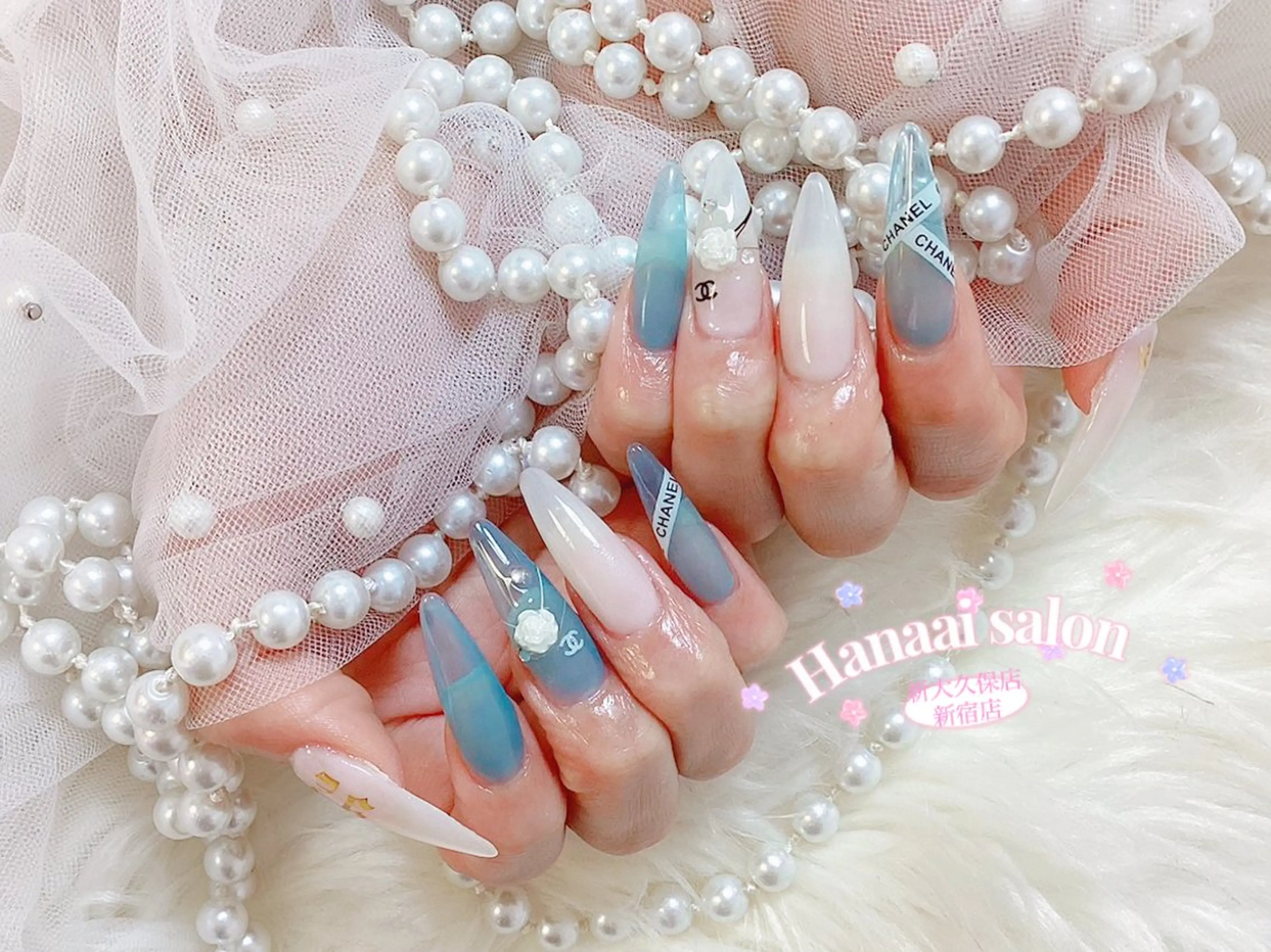 セミロング ハンドネイル Hanaai Salon新宿店のネイルデザイン