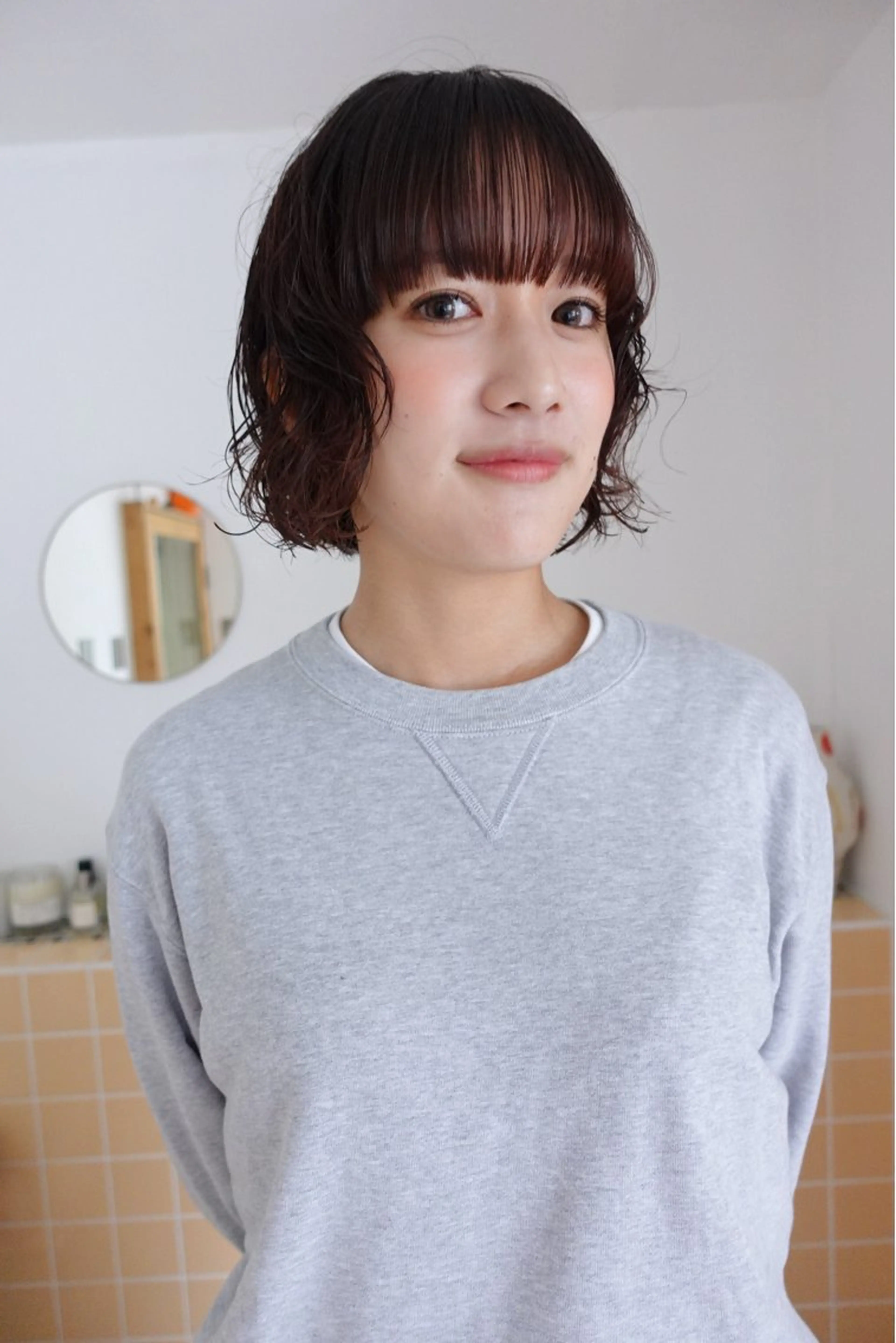 ミディアム パーマ カット パーマ sakura🌸 レイヤー/韓国ヘアのヘアスタイル