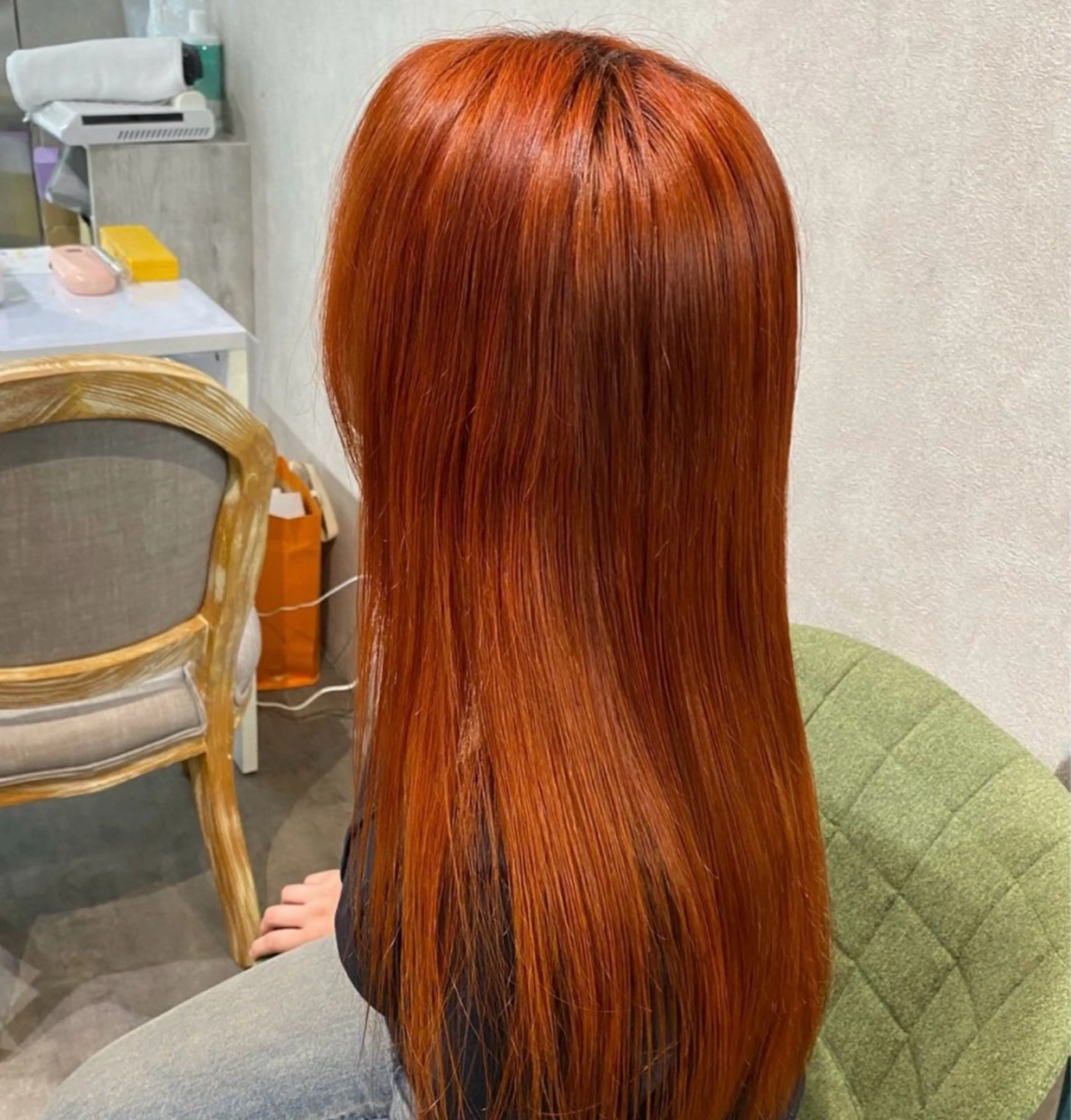 ロング カラー オレンジ ヘアカラー 透明感カラー🫧🎀 まりなのヘアスタイル