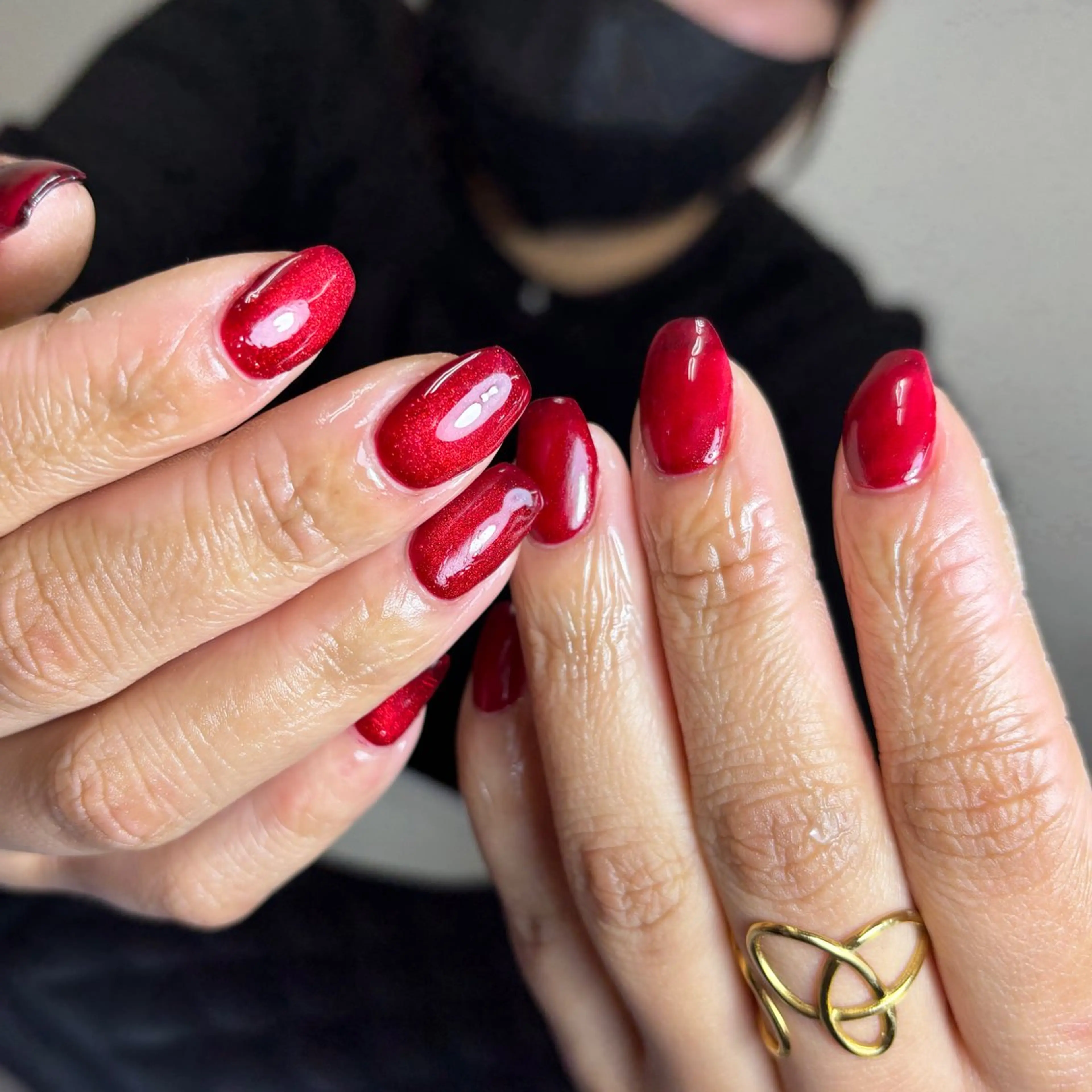 ネイル ブラウン チークネイル 桜ネイル 長さ出し フットネイル ハンドネイル XIINH NAIL SALONのネイルデザイン