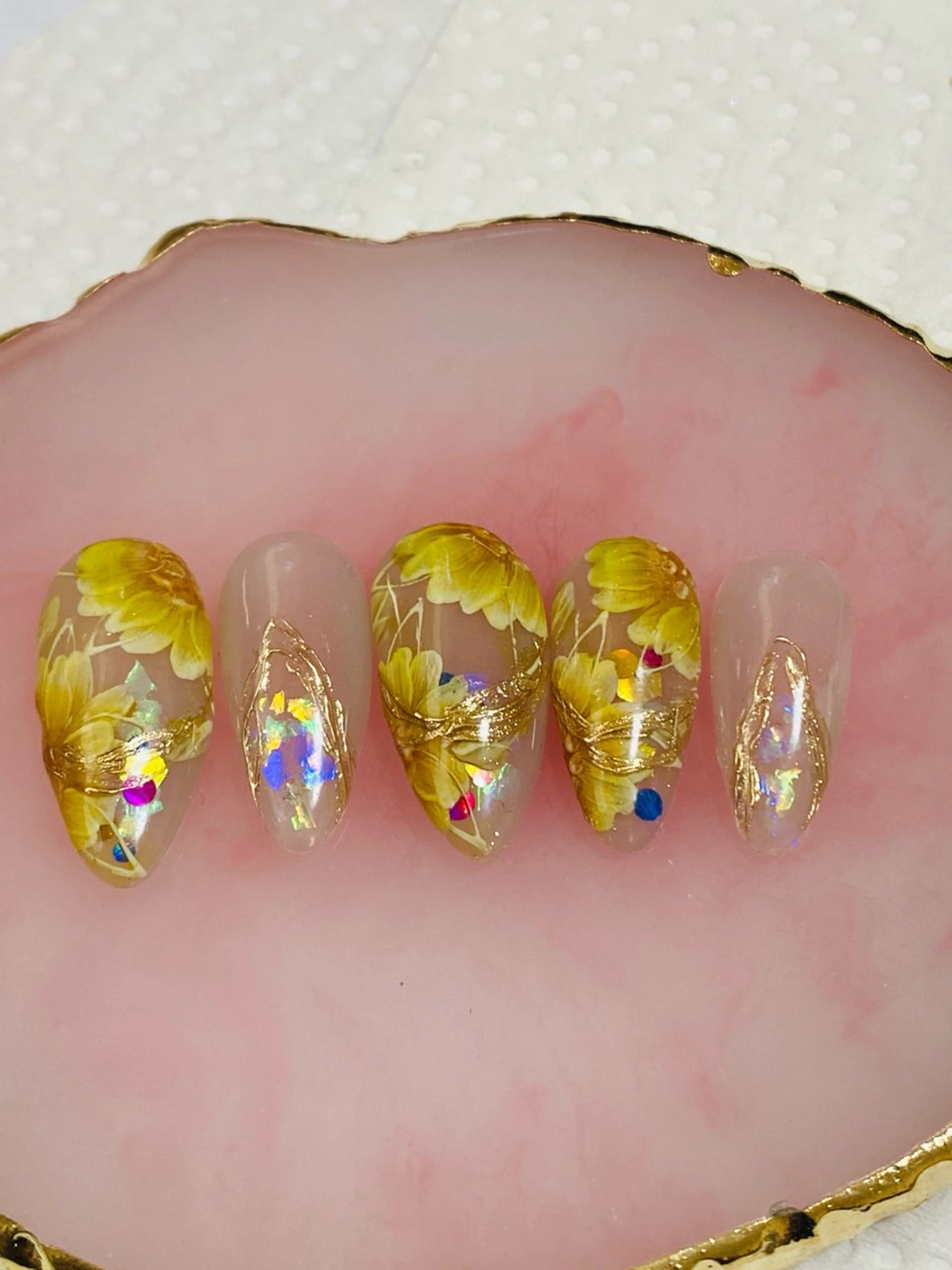 ネイル フラワーネイル 自宅ネイルサロン ♦️nuance♦️のネイルデザイン