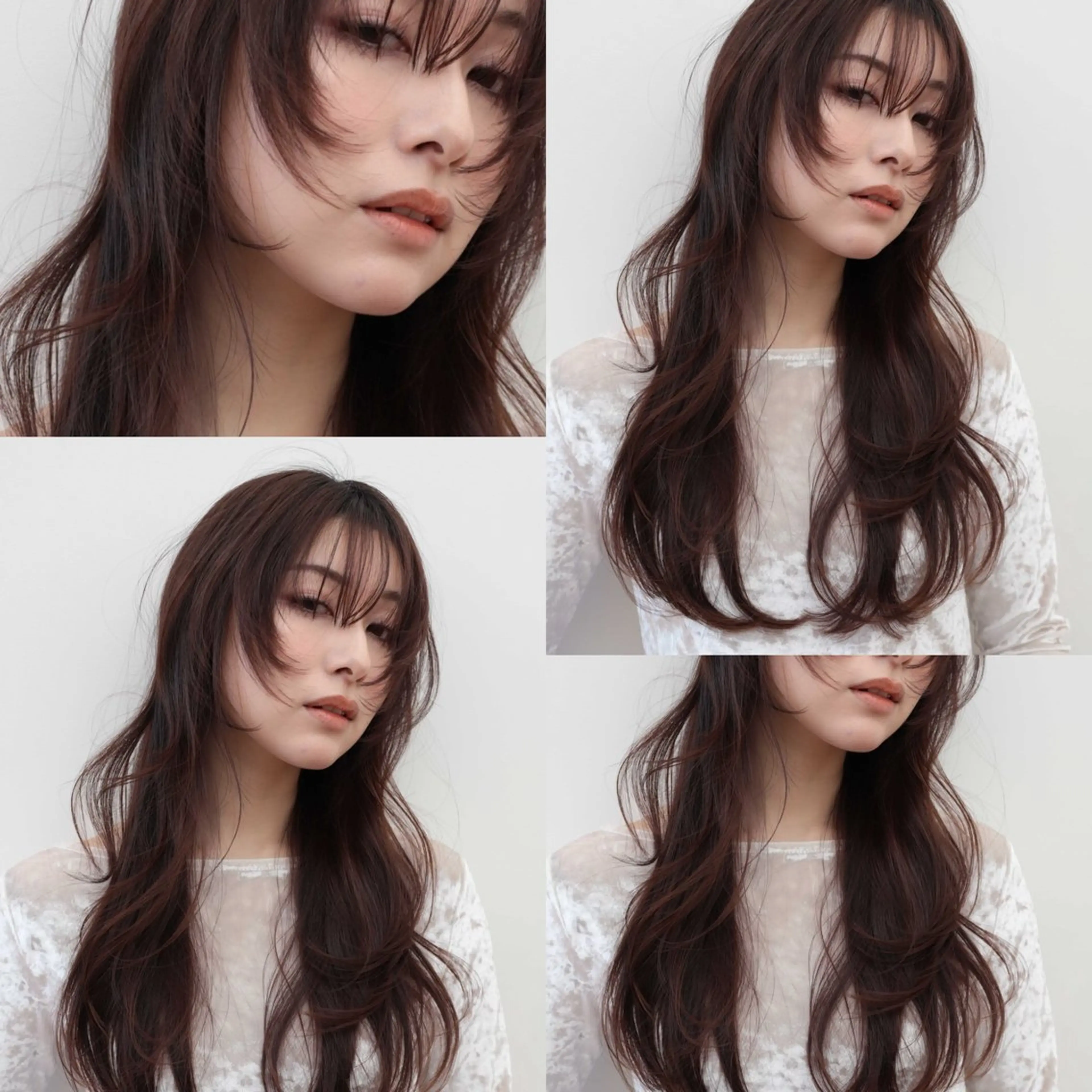 ロング カラー 顔周りカット ハッシュカット 柔らかい艶暖色 レイヤー🫧姫汝のヘアスタイル