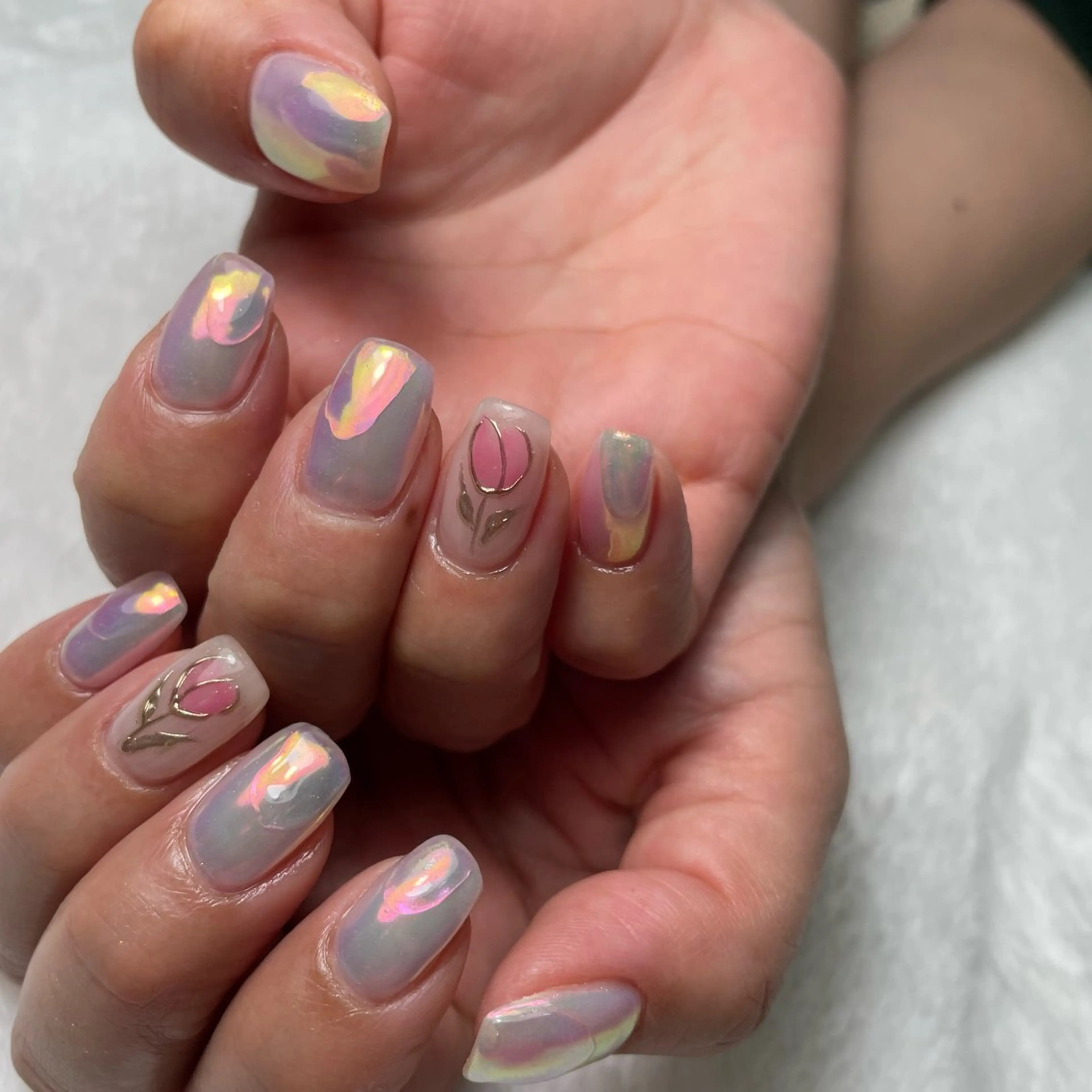 ネイル アートネイル ミラーネイル ニュアンスネイル ハンドネイル kipinail 川﨑えりかのネイルデザイン