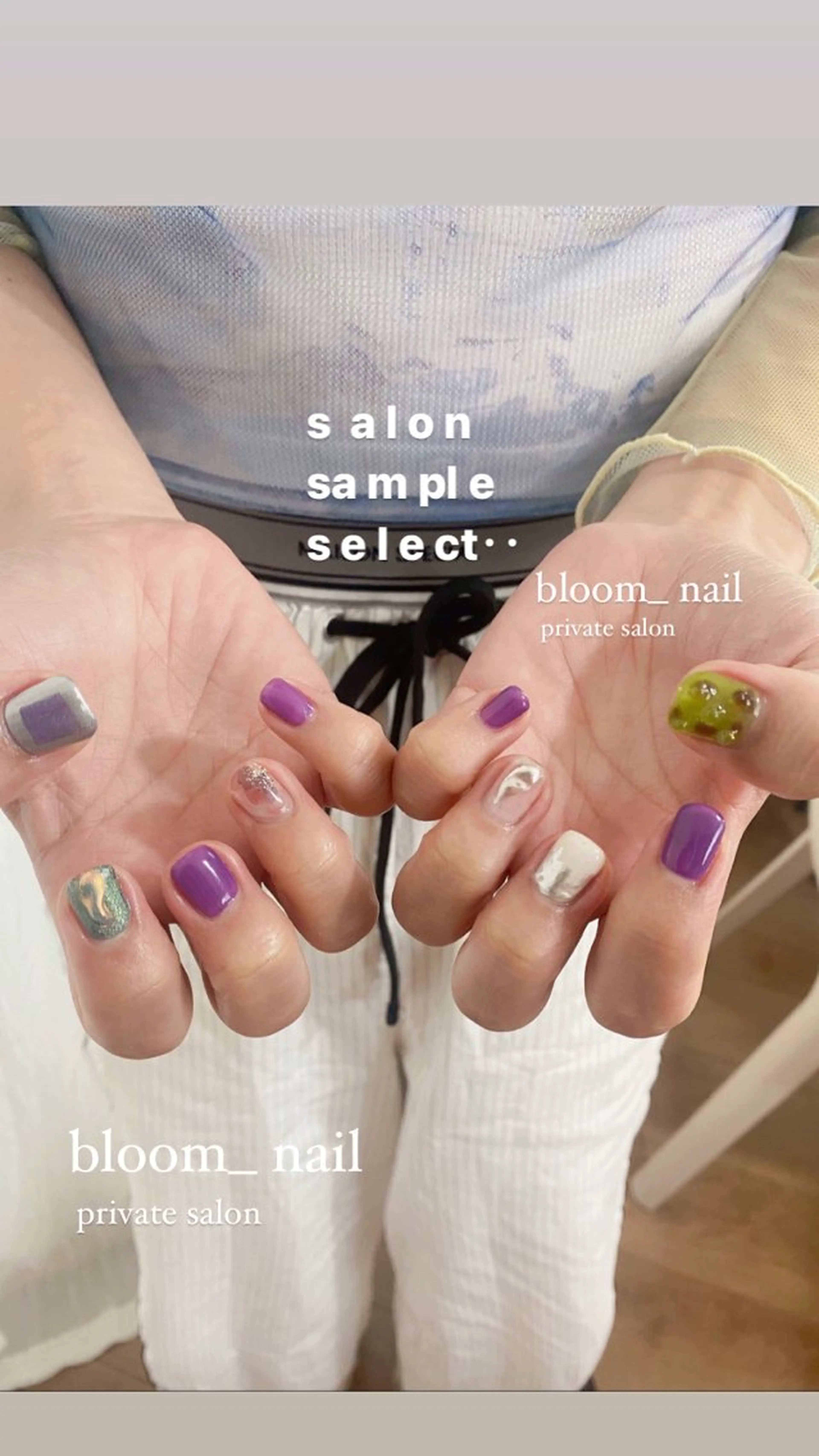 ネイル アートネイル ジェルネイル グリーン マグネットネイル ミラーネイル ハンドネイル ハンドケア bloom_ nailのネイルデザイン
