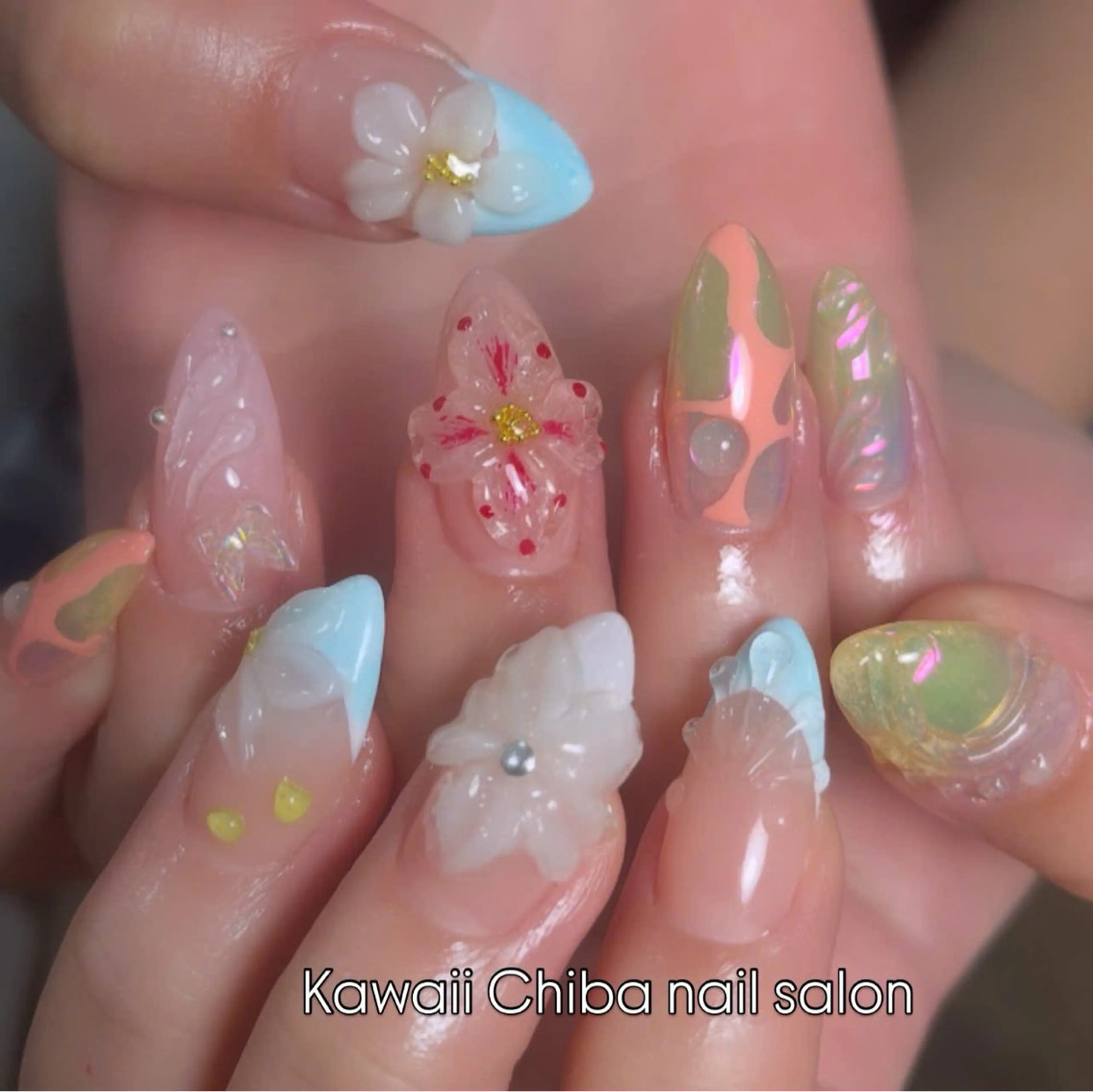 ネイル 長さ出し フレンチネイル ジェルネイル ガーリー 韓国ネイル Kawaii Chiba nailのネイルデザイン