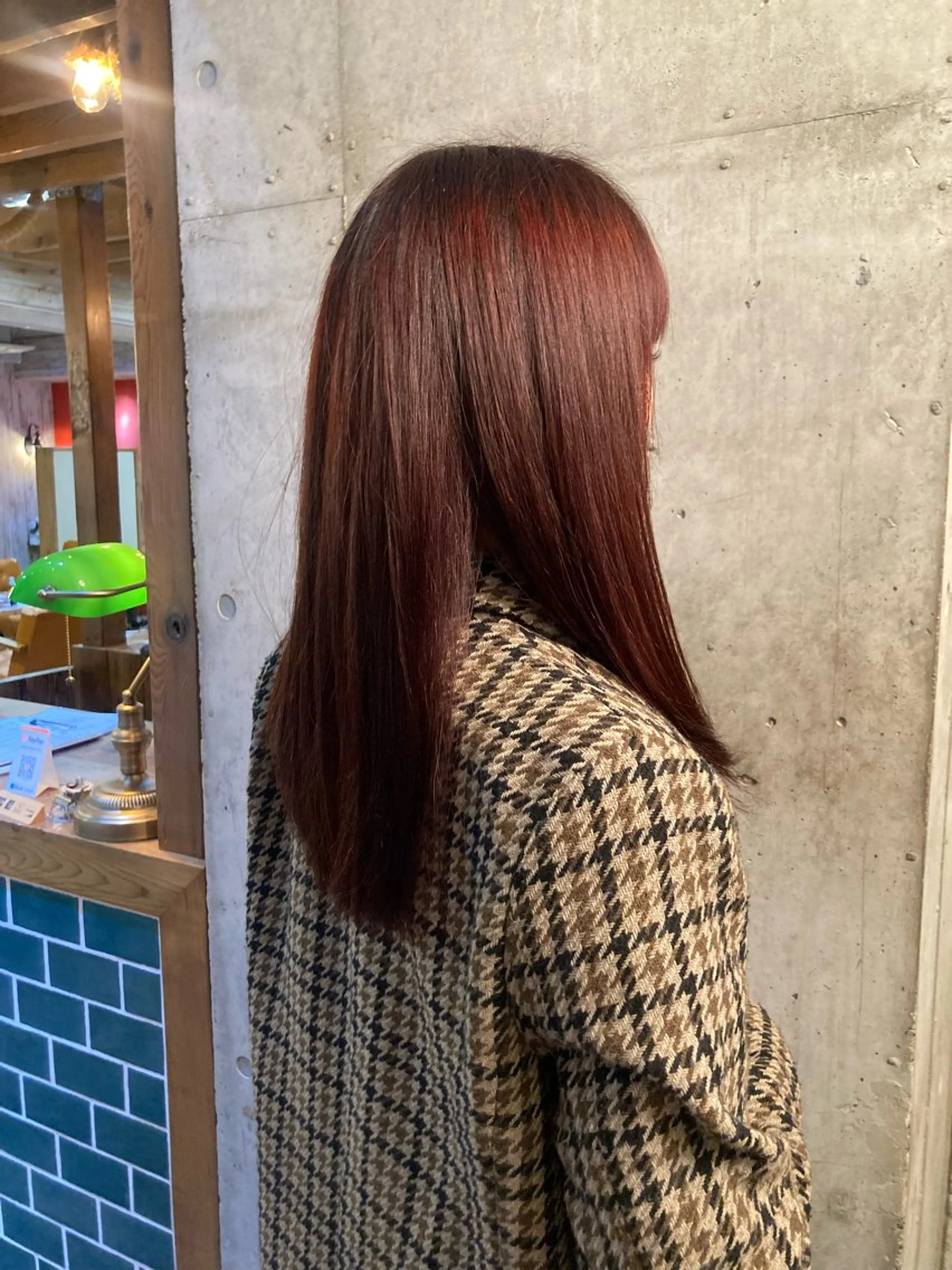 セミロング カラー レッドカラー ヘアカラー 横浜美容室／暖色系 michika🌹のヘアスタイル