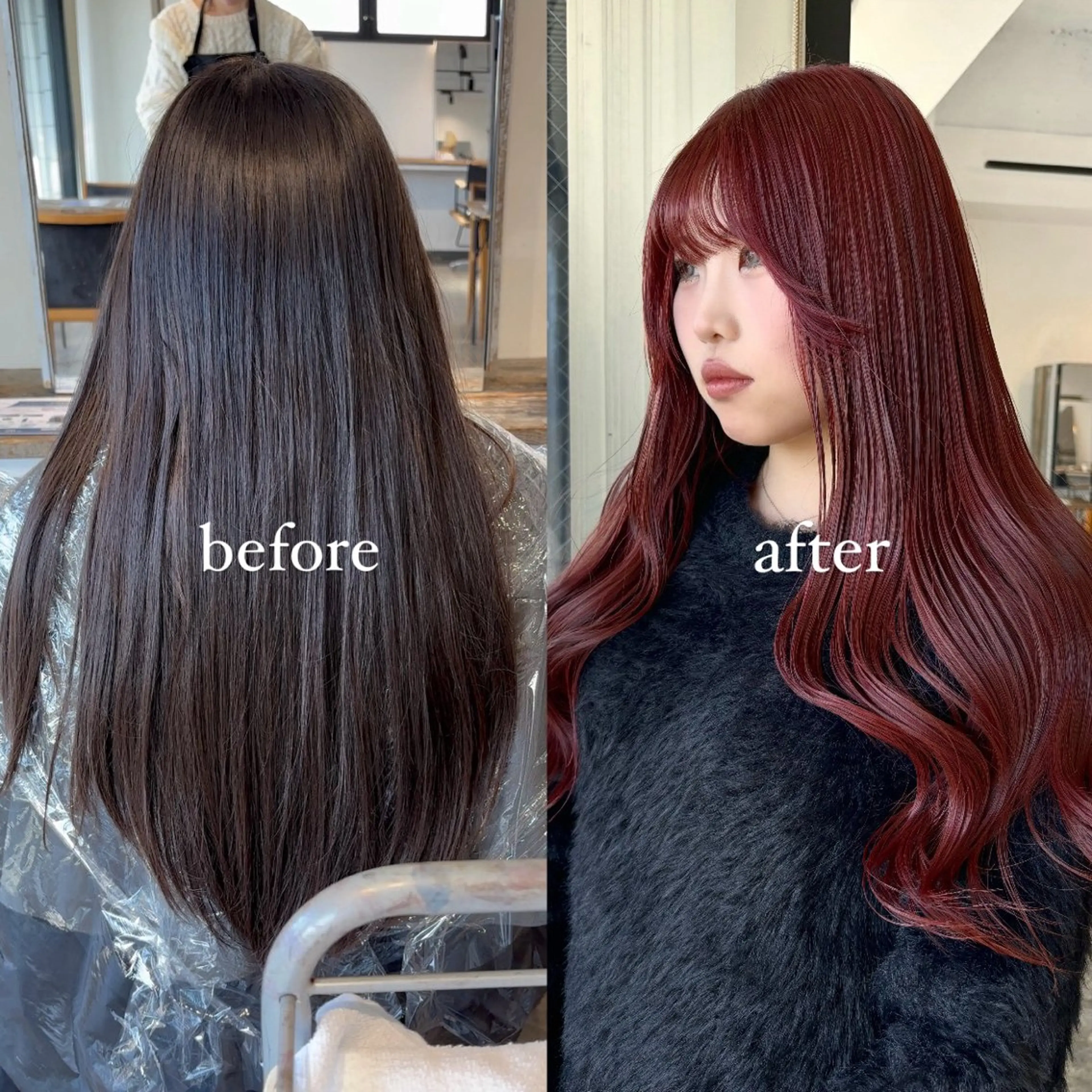 ロング カラー アディクシーカラー アッシュ アッシュブラウン ベージュカラー 黒髪 ヘアカラー トリートメント ヘッドスパ 暖色カラー🍒 ケアブリーチ/akiのヘアスタイル