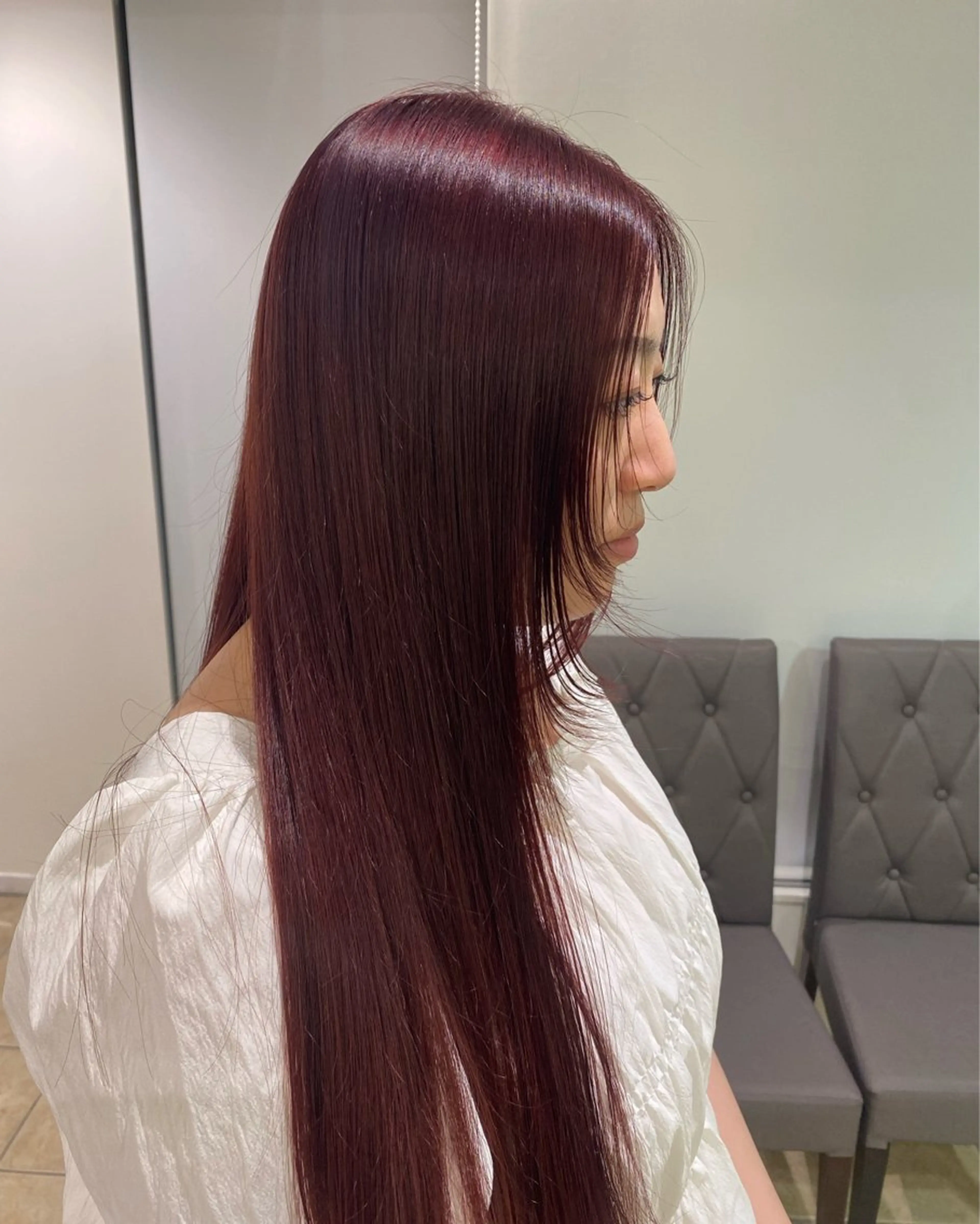 ロング カラー ラベンダーカラー ラベンダーピンク ピンクカラー ハードパーマ Rico💜のヘアスタイル