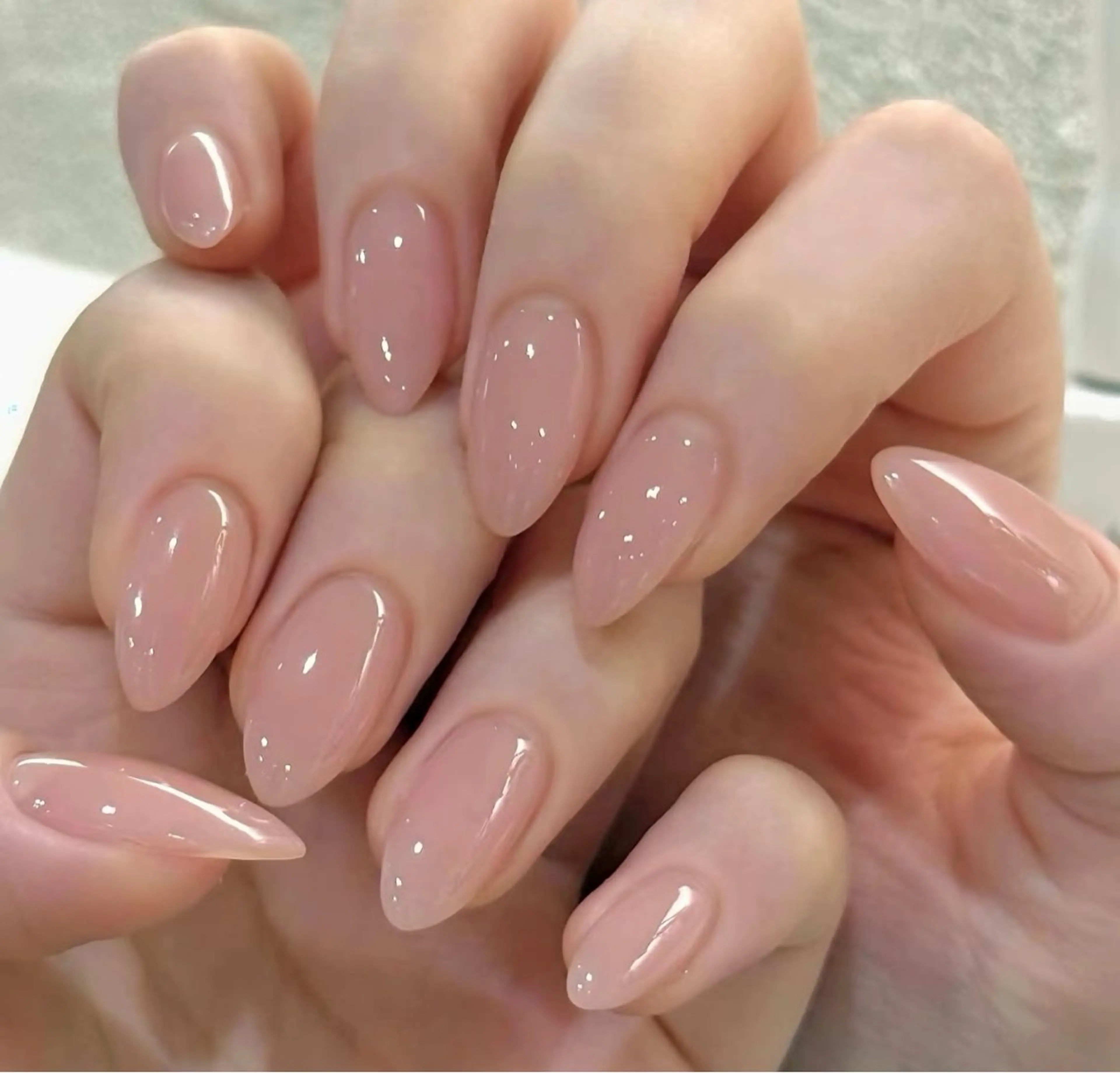 ネイル オフィスネイル ワンカラーネイル ピンク ハンドネイル キイ サロンのネイルデザイン