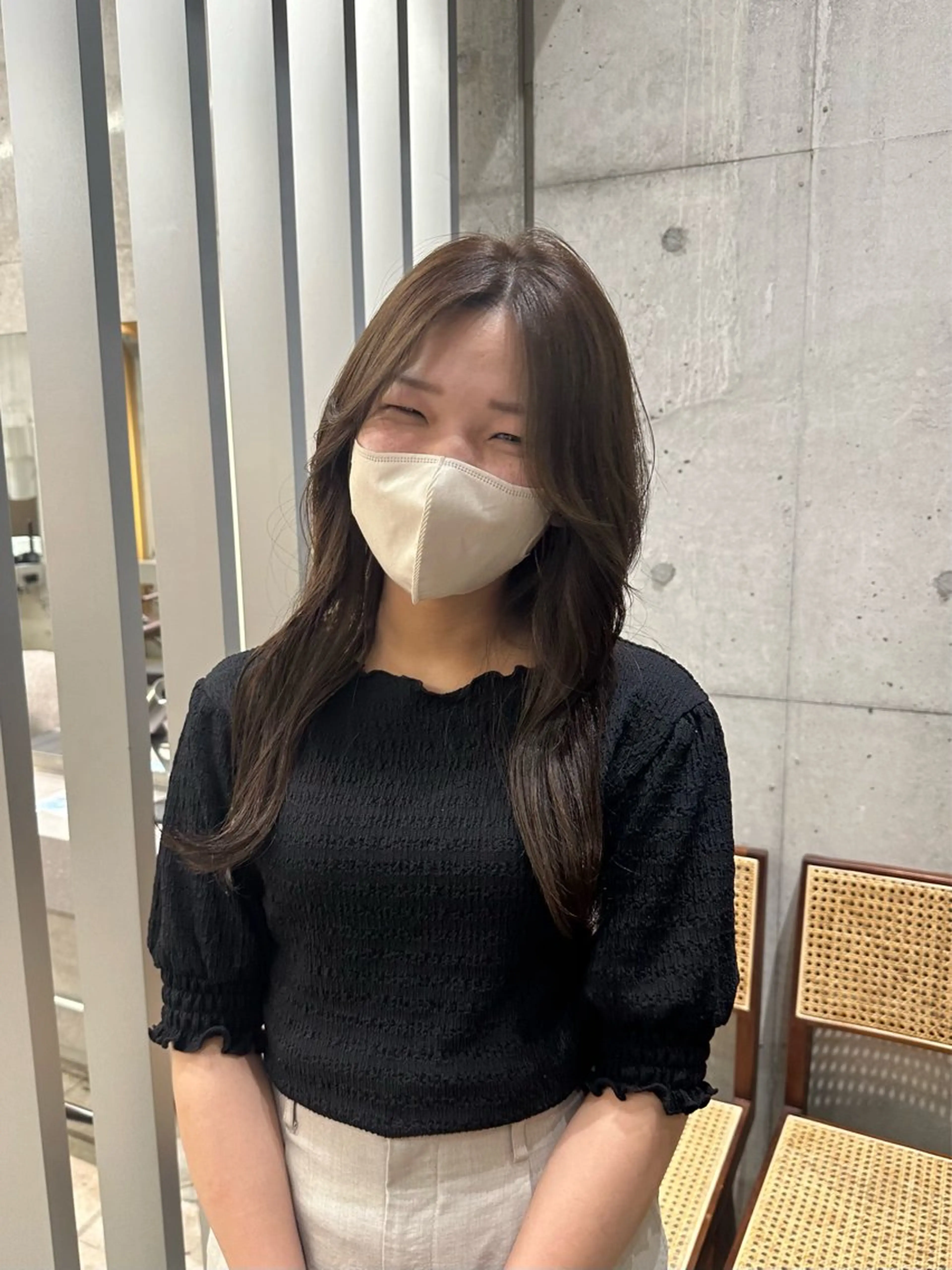 セミロング 小顔カット タグチ アスカのヘアスタイル