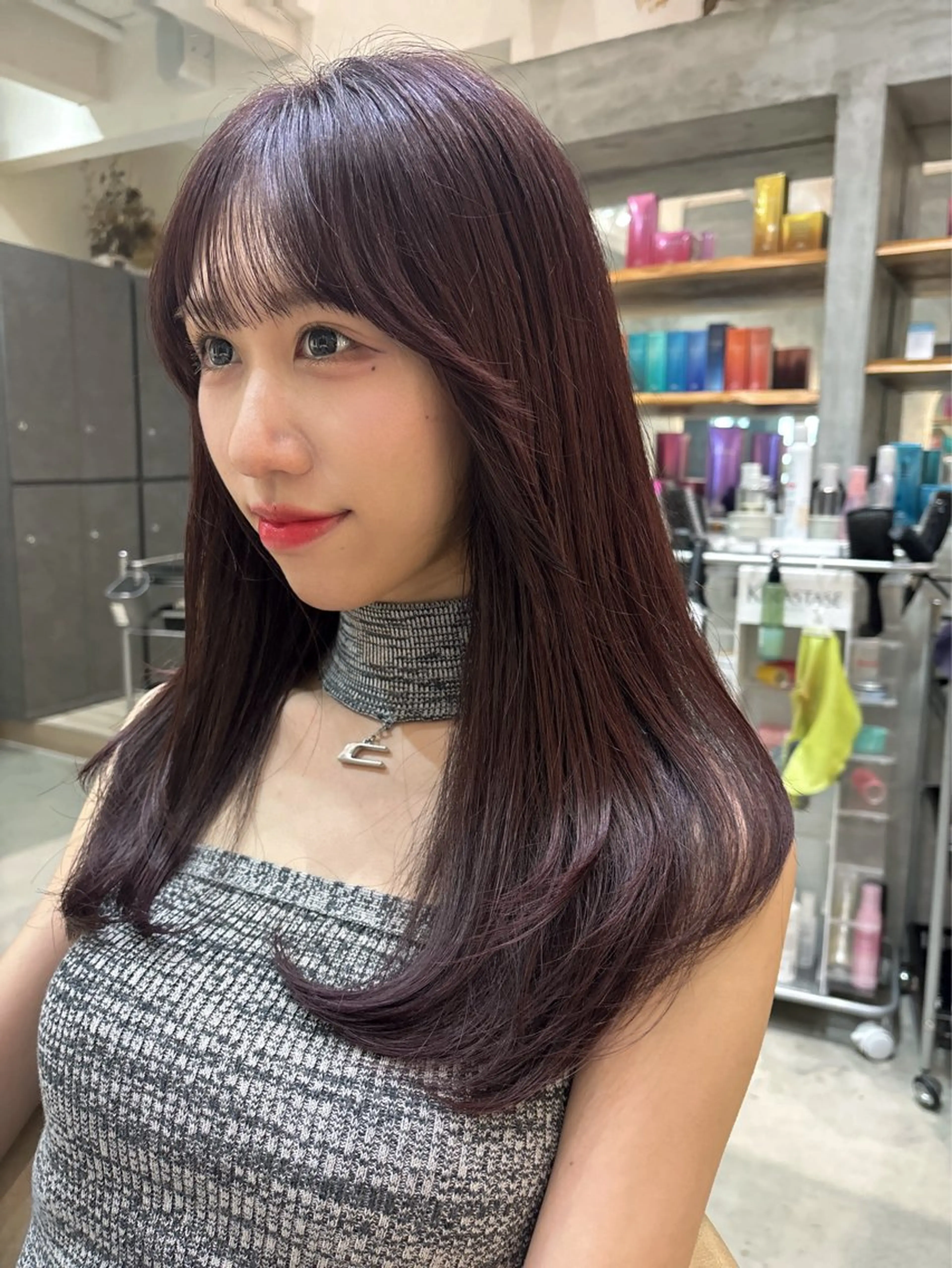 ロング 韓国風ヘア カット ヘアカラー Londnaitre MAHOのヘアスタイル