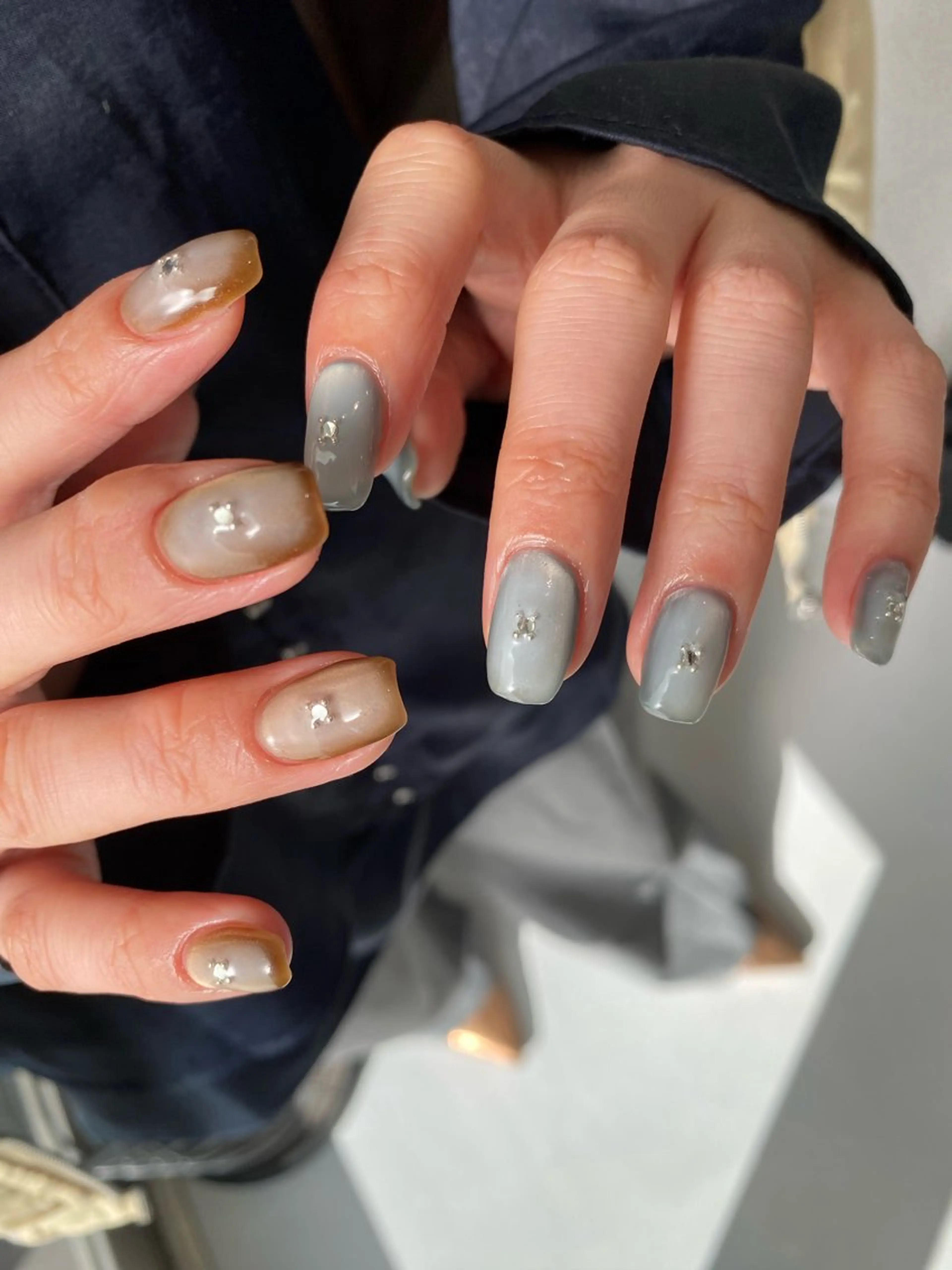 ネイル ジェルネイル マグネットネイル 持ち込み ニュアンスネイル ワンカラーネイル ハンドネイル 草加ニュアンスネイル 🌚hersのネイルデザイン