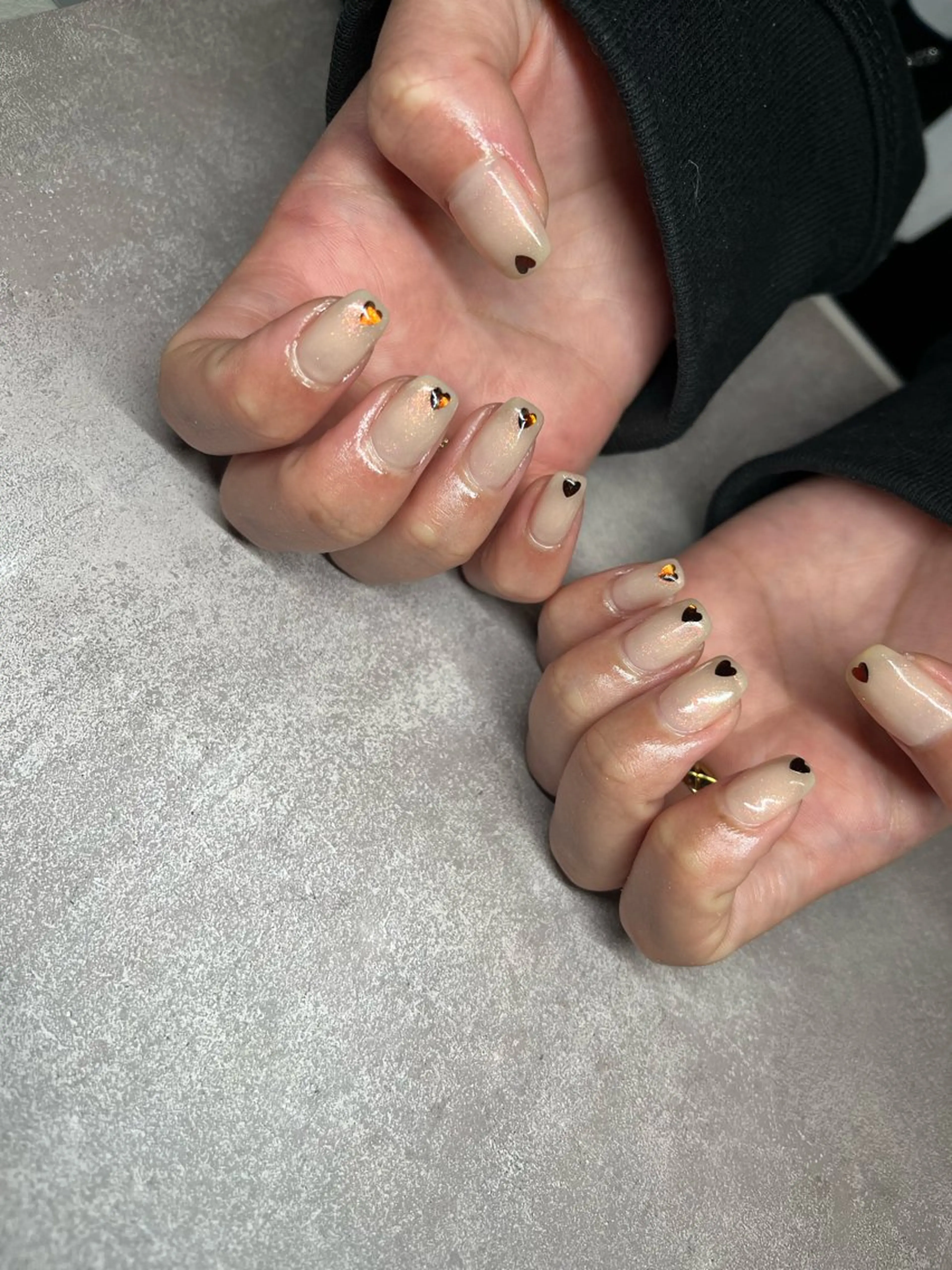 ネイル オーロラネイル ハート ワンカラーネイル Daywithout Anythingのネイルデザイン