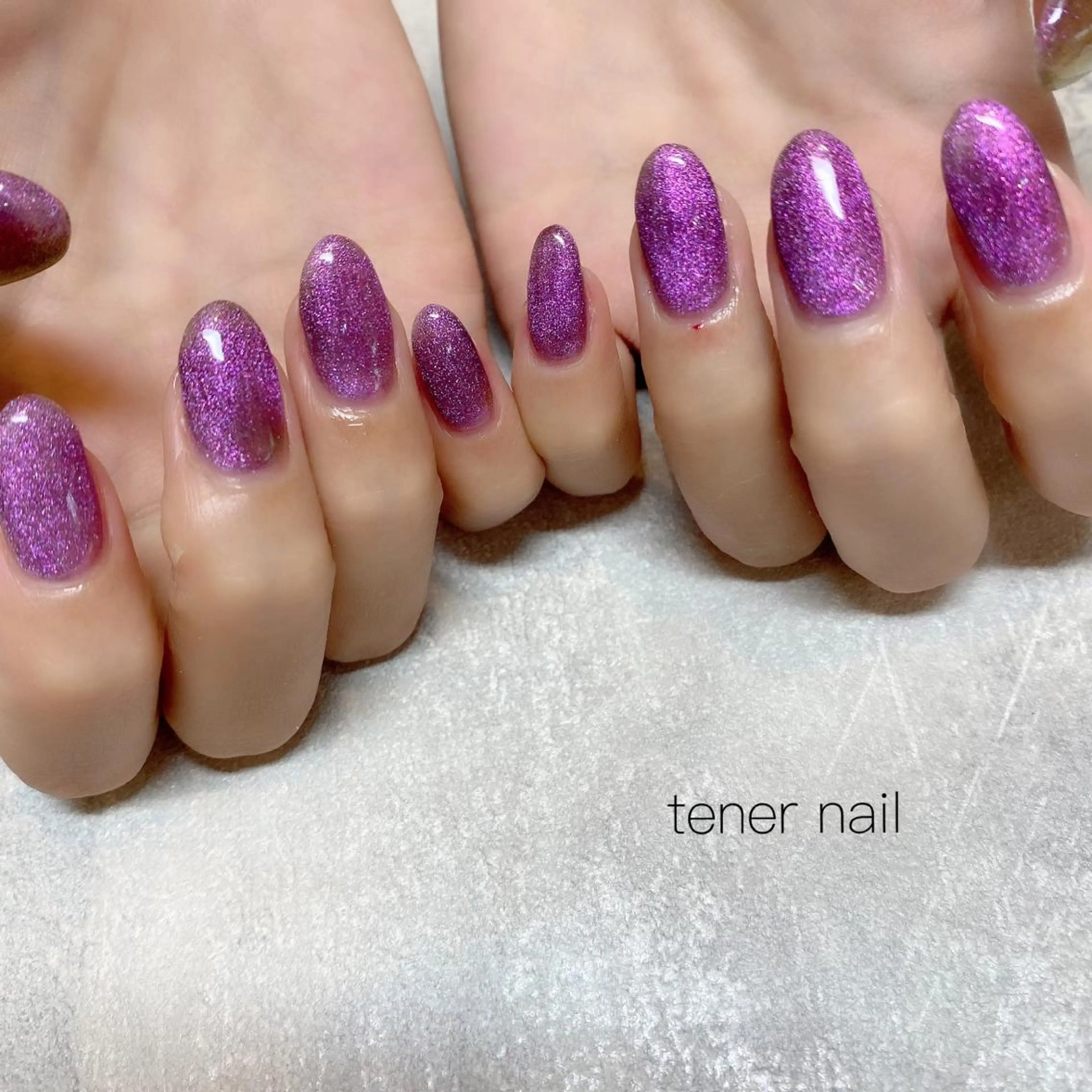 ネイル ゴールド マグネットネイル パープル テネルネイル tener nailのネイルデザイン