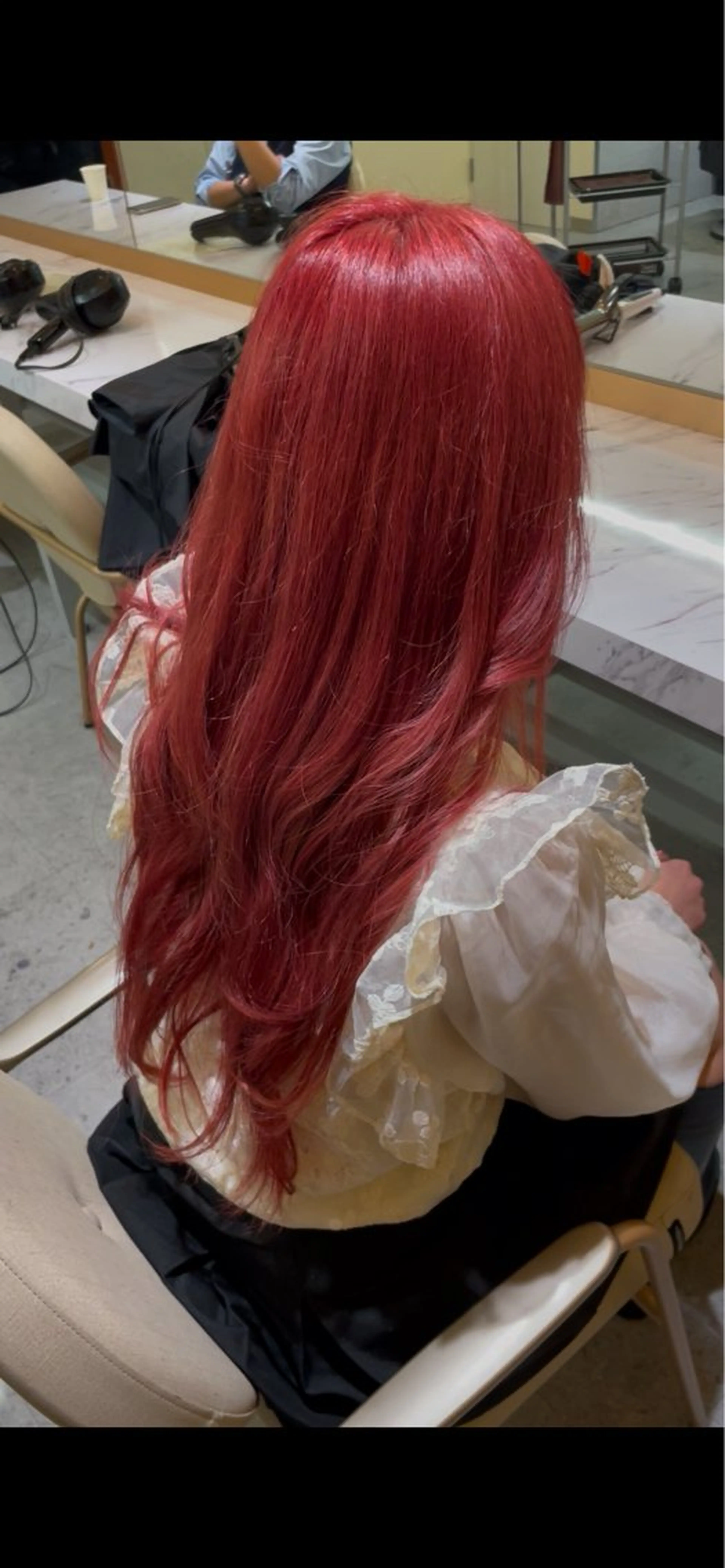 ロング カラー ブリーチ レッドカラー 🐱saito kosuke🐱のヘアスタイル