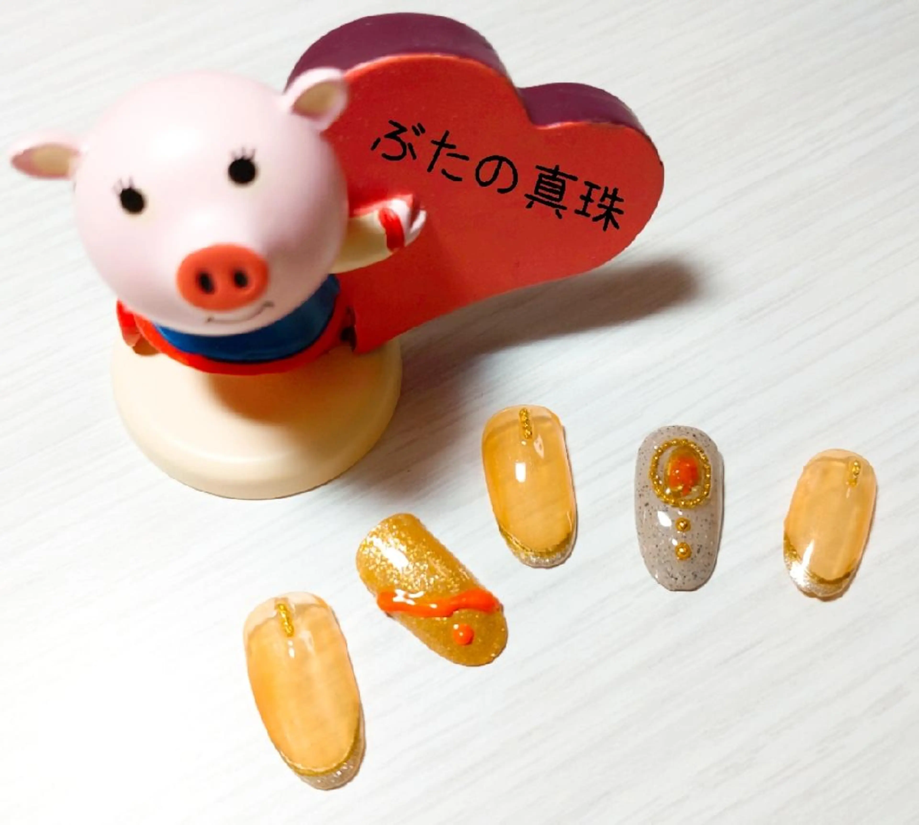 ネイル オレンジ ハンドネイル 林 珠里のネイルデザイン