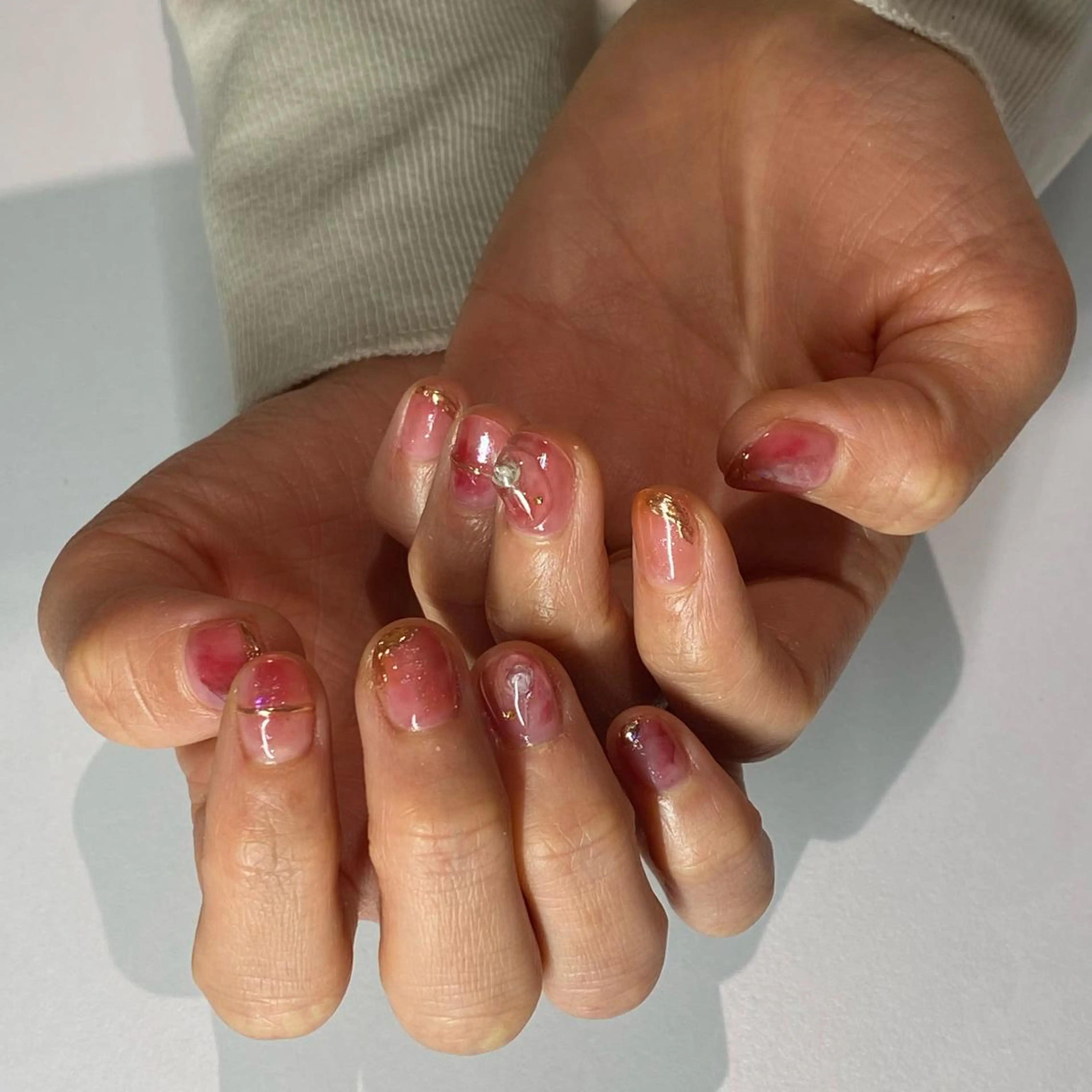 ネイル ニュアンスネイル ピンク nail salon ayanaのネイルデザイン