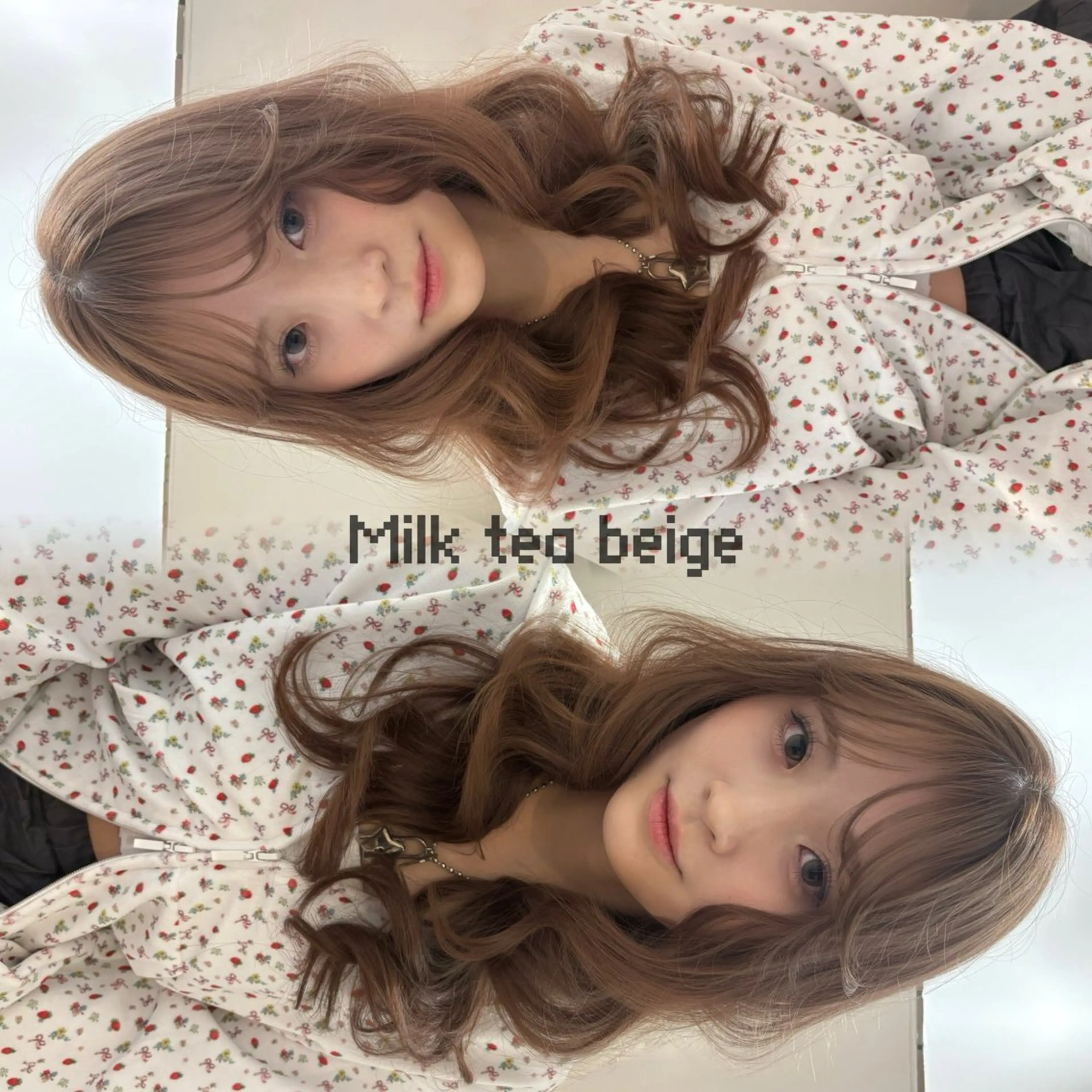 ロング カラー ベージュカラー ブリーチ ミルクティーベージュ カット ヘアカラー トリートメント kanami/ 中崎町美容室のヘアスタイル