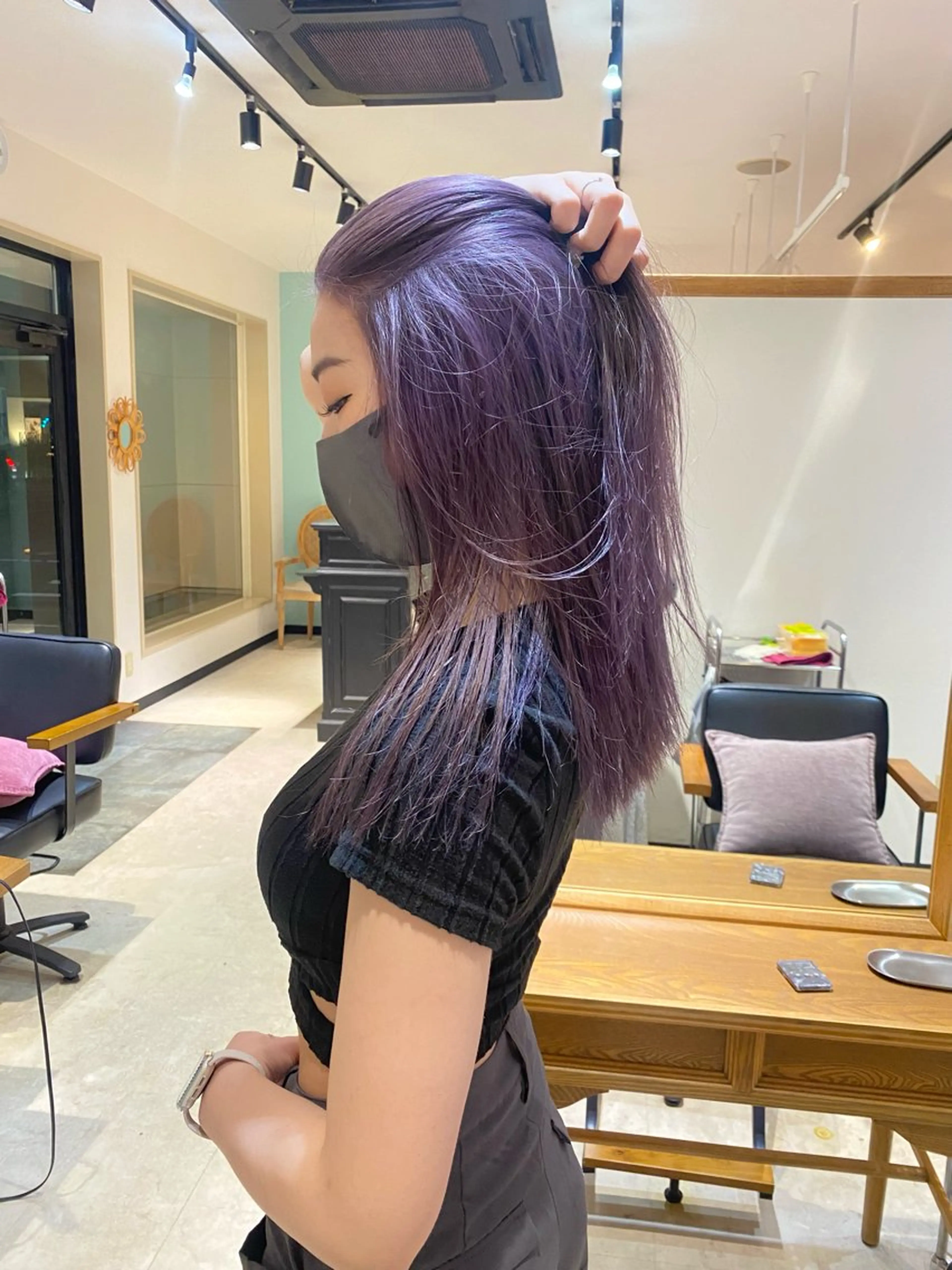 カラー ラベンダーカラー MATTY azusaのヘアスタイル