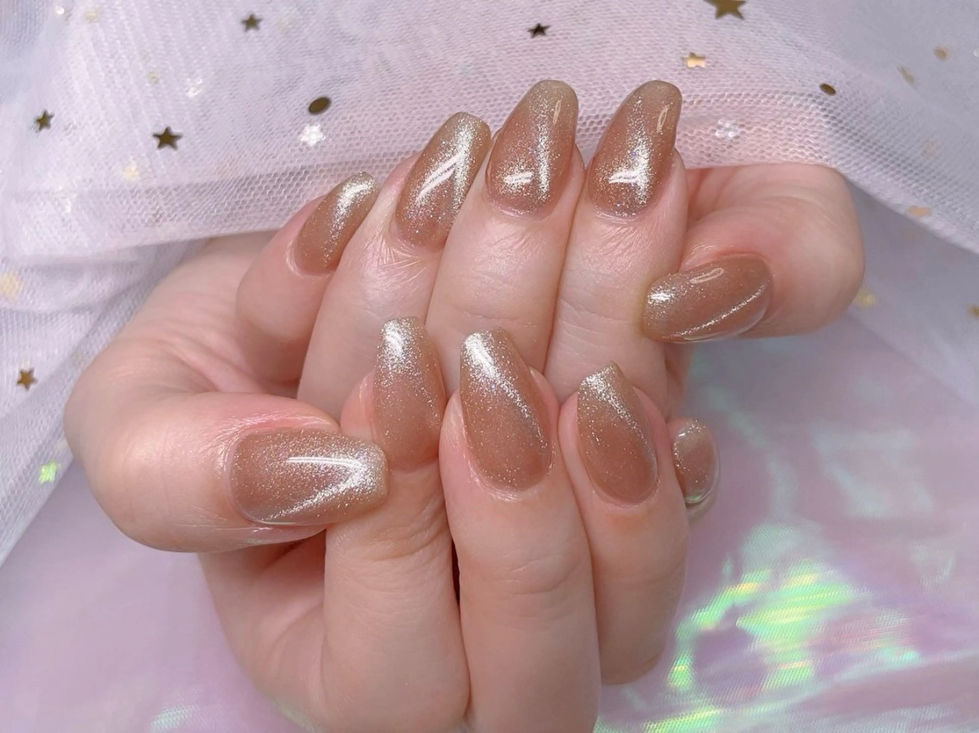 SNS人気❤️フラッシュネイル❤️マグネット❤️ワンカラー《自爪/オフ別料金》の写真