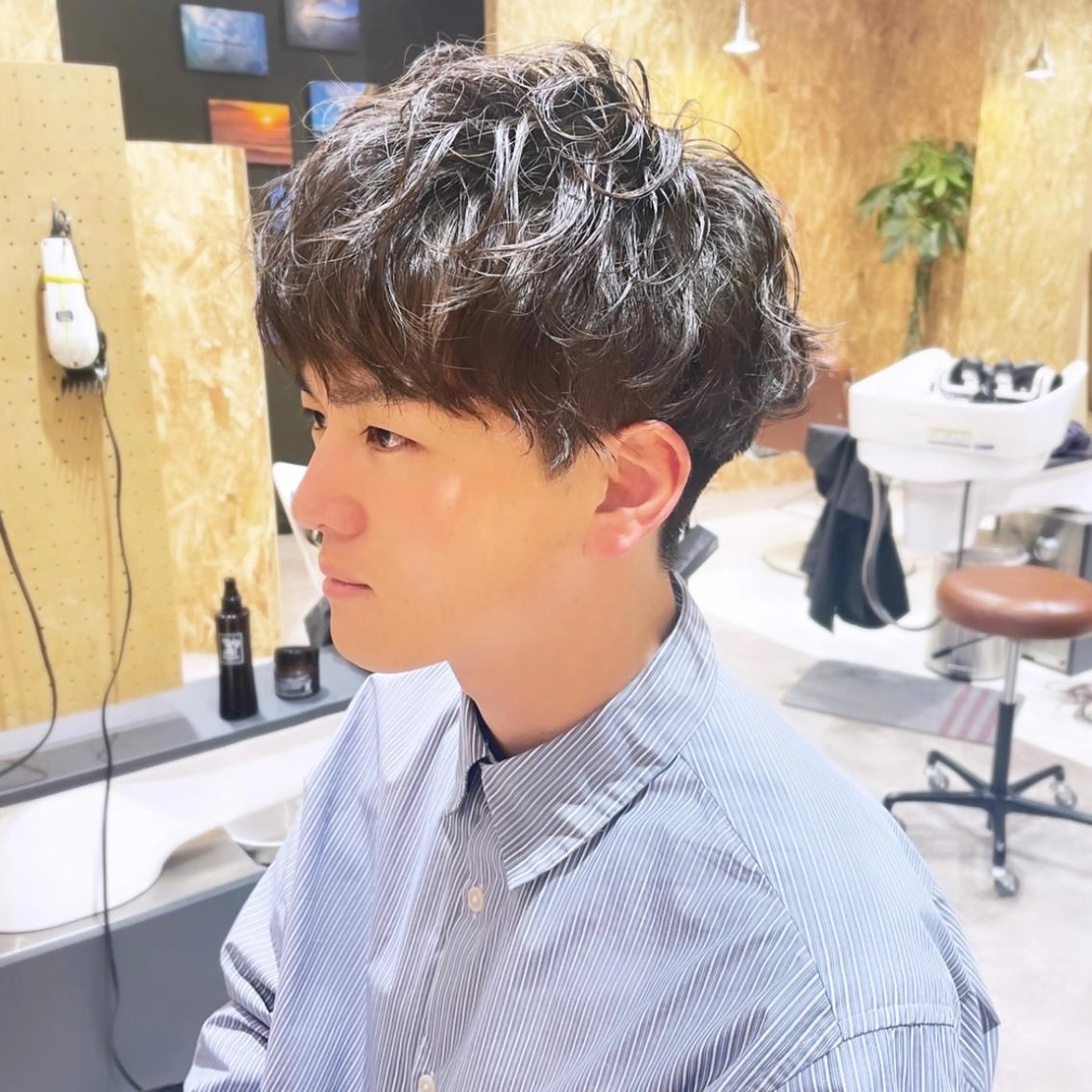 メンズ メンズパーマ 波巻きパーマ 🦋韓国系指名No1 店長/圓山 祐也🦋のヘアスタイル