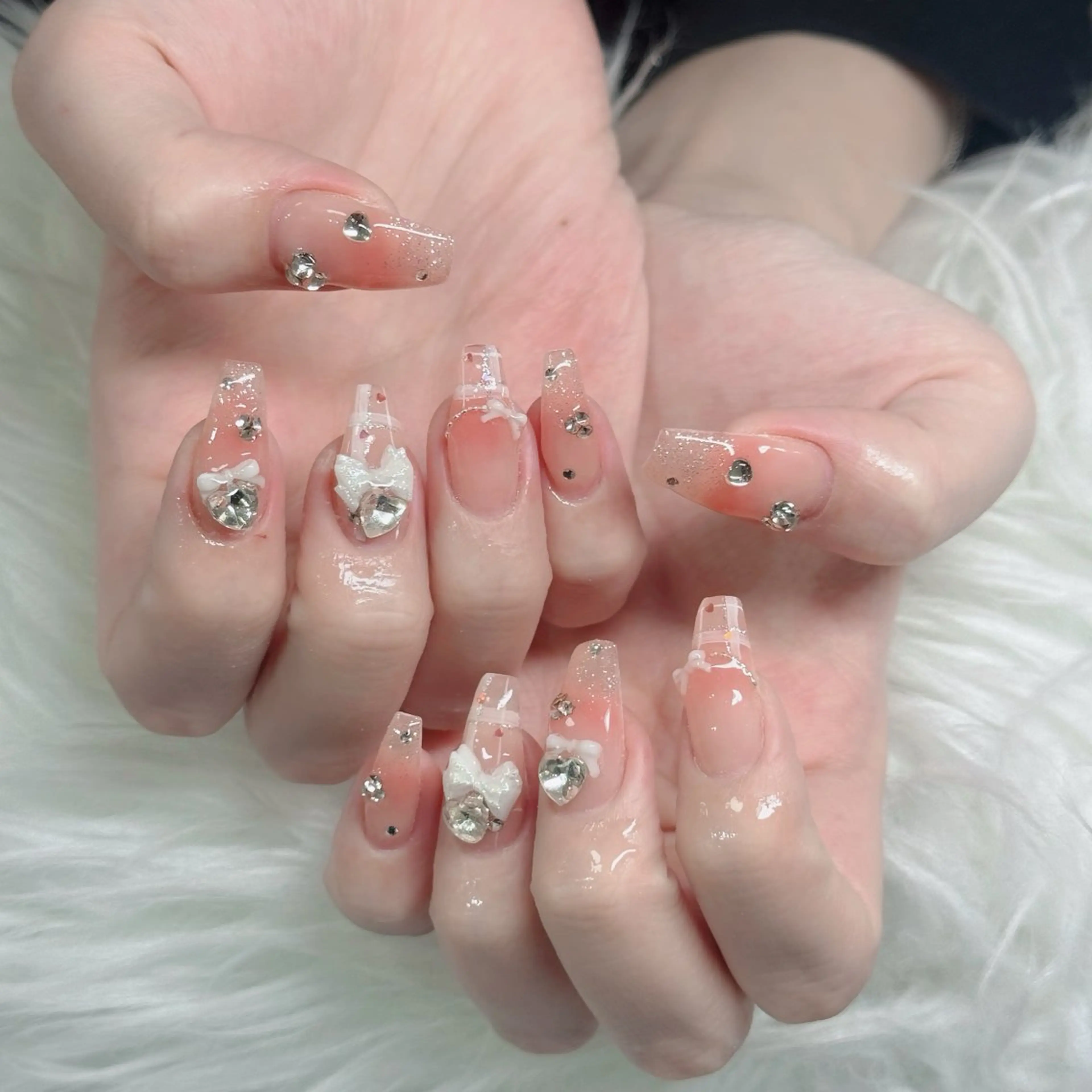 ネイル フットネイル フレンチネイル グラデーション 韓国ネイル ロングネイル ハンドネイル Hani Nail Salonのネイルデザイン