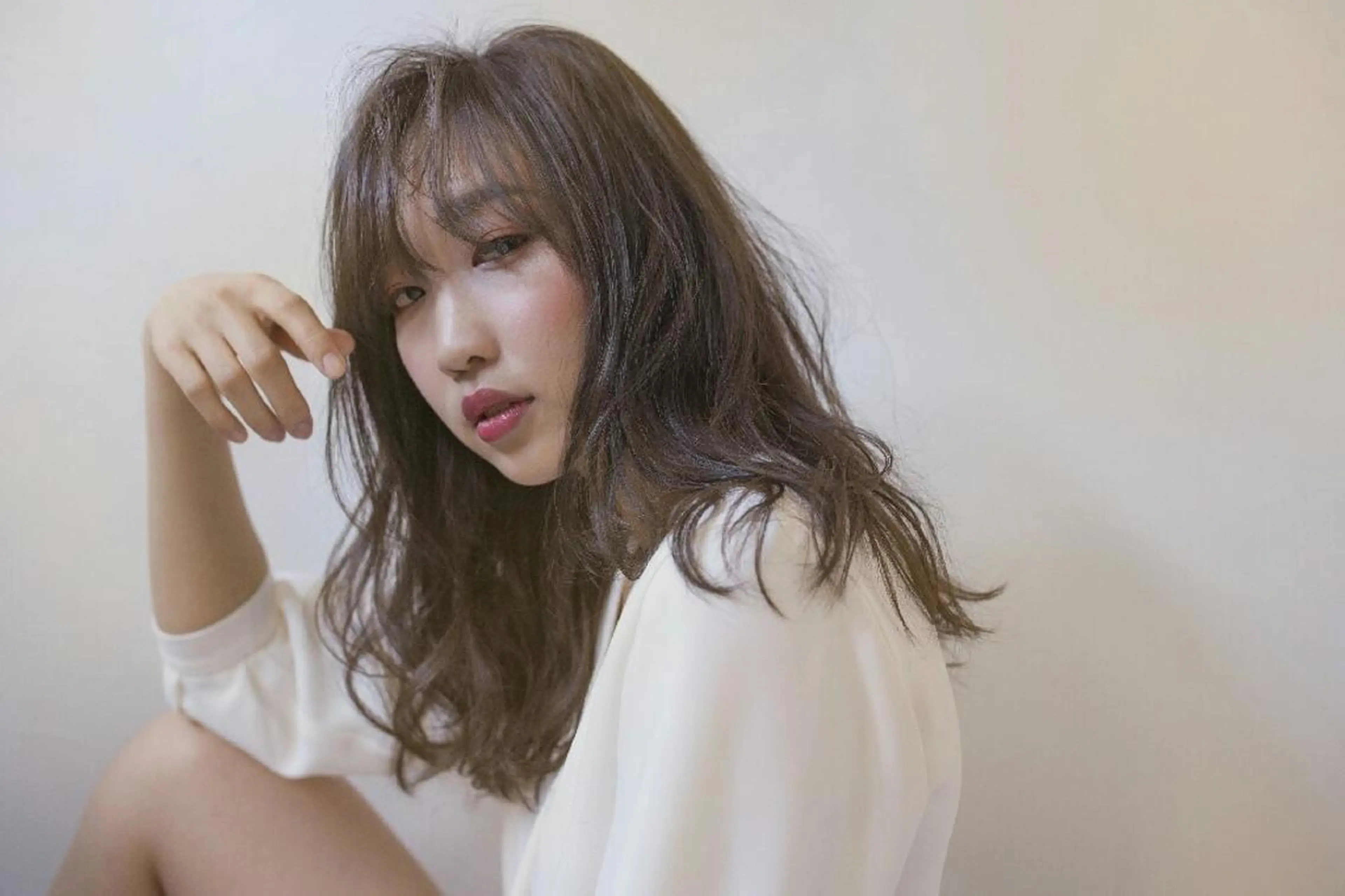 ミディアム カラー belta 姫路山吹 カラーモデル募集のヘアスタイル