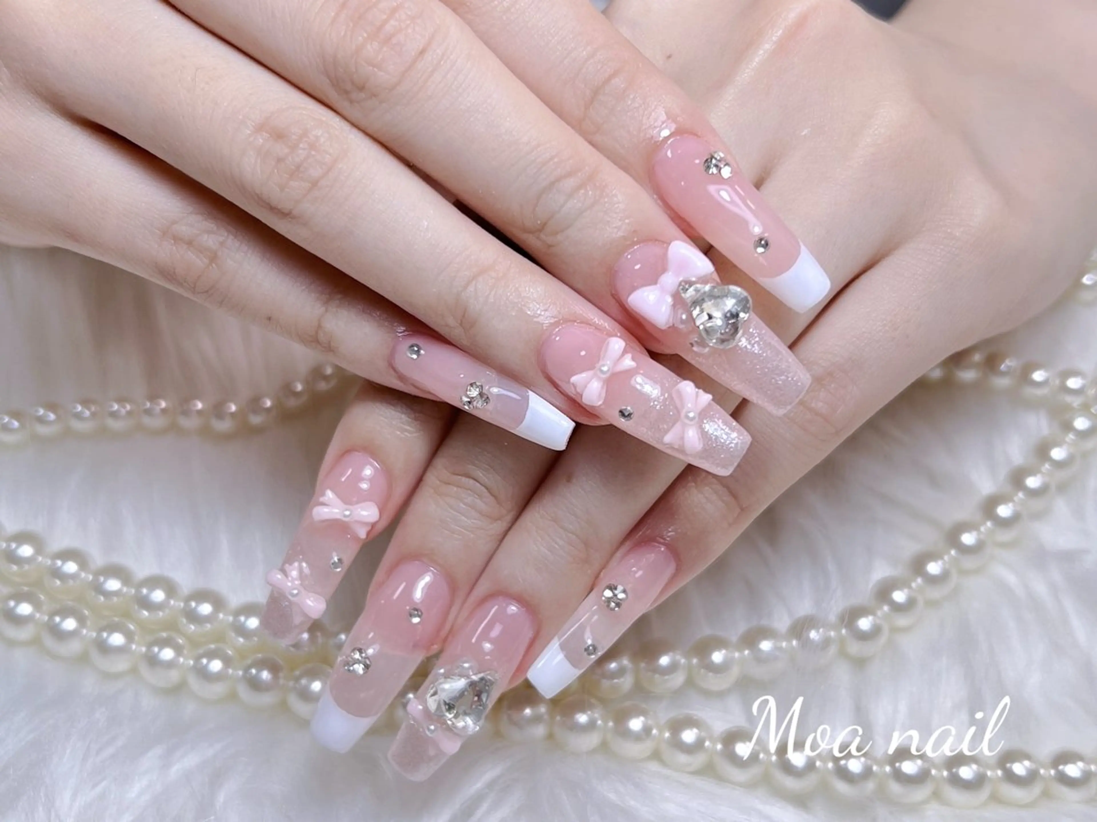 ネイル 長さ出し スカルプネイル ワンホンネイル ハンドネイル Moa nailのネイルデザイン