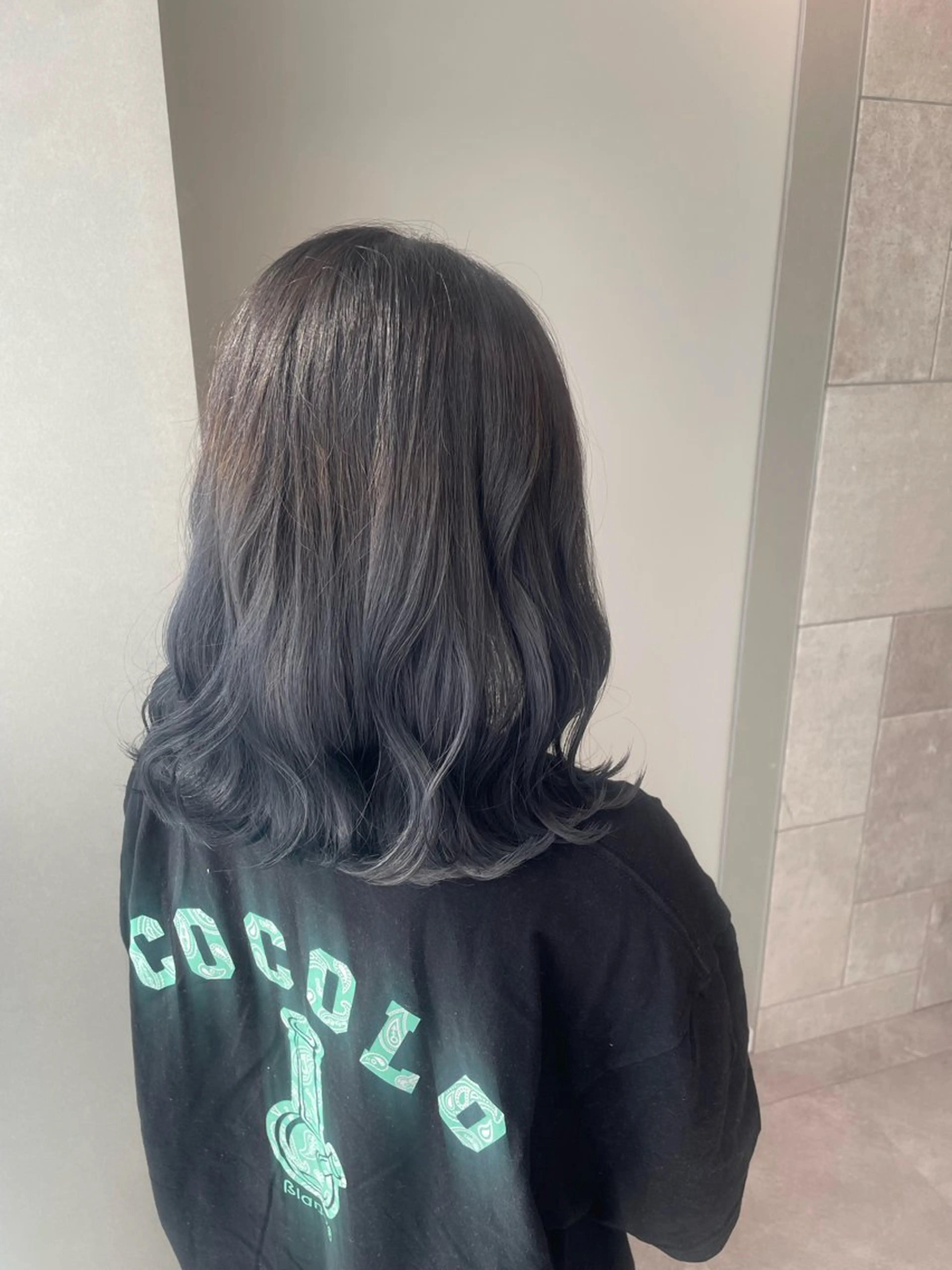 カラー 黒髪 ブリーチ ブルーカラー ブルーブラック グラデーションカラー ヘアカラー オリーブカラー 💙KARIN🪼のヘアスタイル