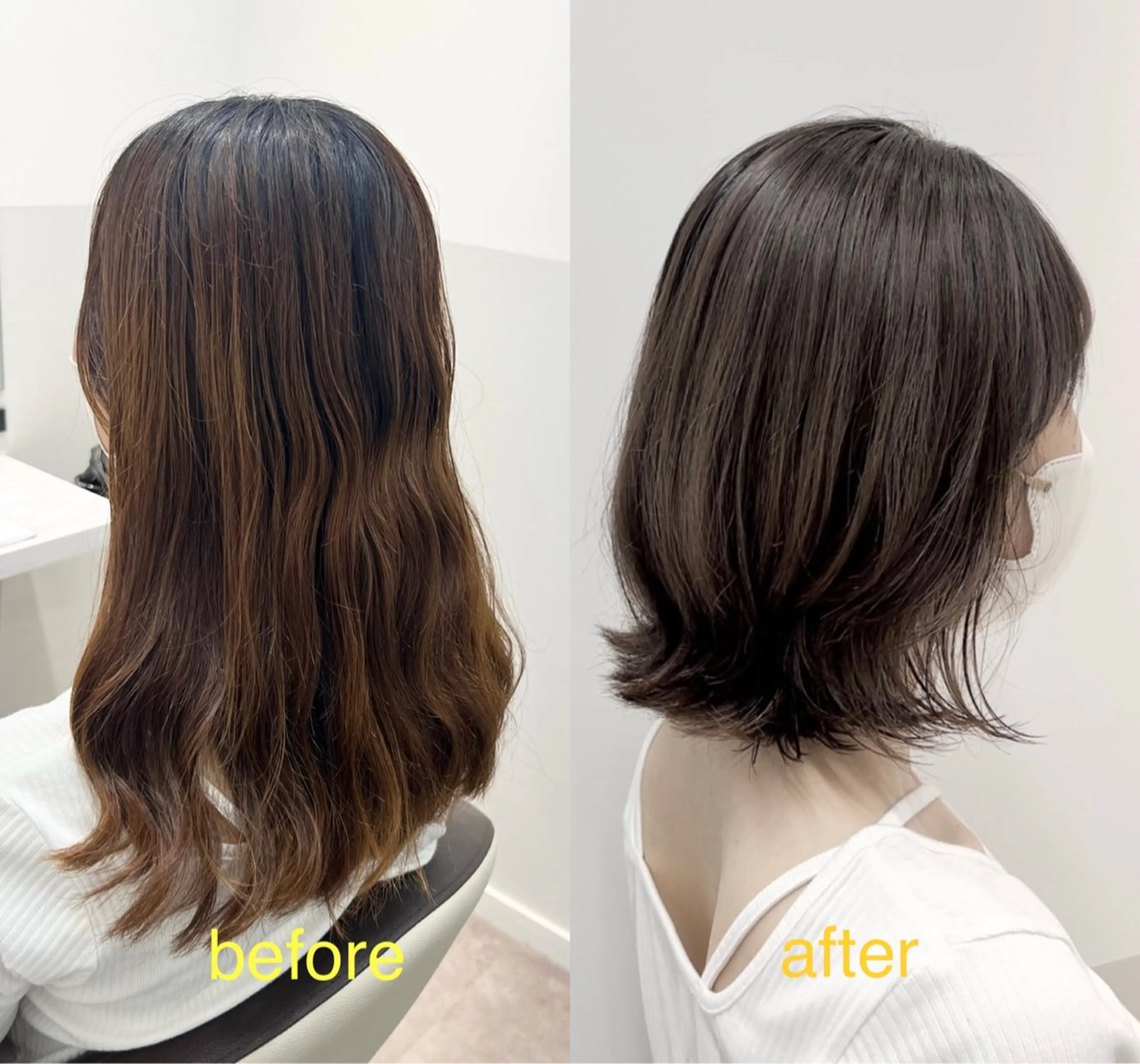 ミディアム ボブ くびれヘア 縮毛矯正 カット ヘアカラー 縮毛矯正 トリートメント 似合わせレイヤー/ 美髪縮毛矯正/ミナエのヘアスタイル