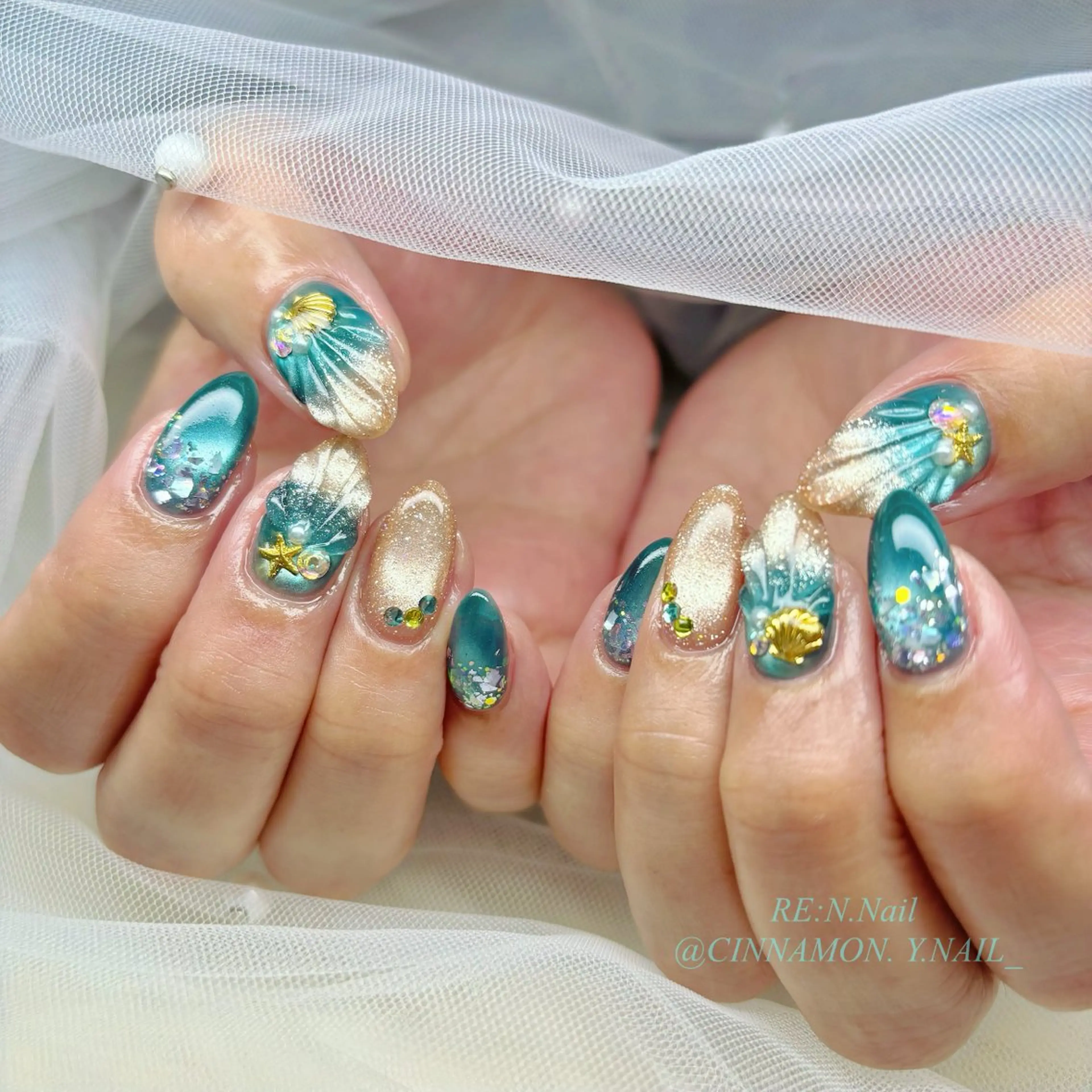 ネイル ハンドネイル Y🩵 Jasmineのネイルデザイン